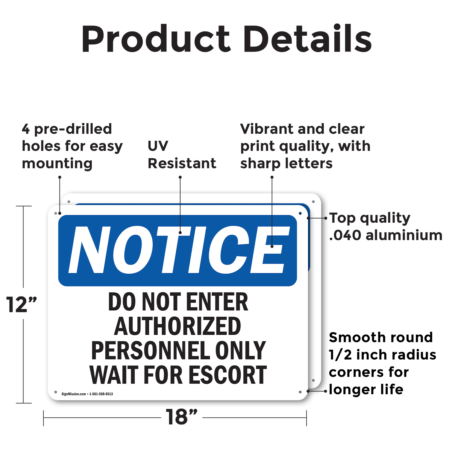 (2 Pack) Do Not Enter Authorized Personnel Only Wait OSHA Notice Sign Decal - 第 10/21 張圖片