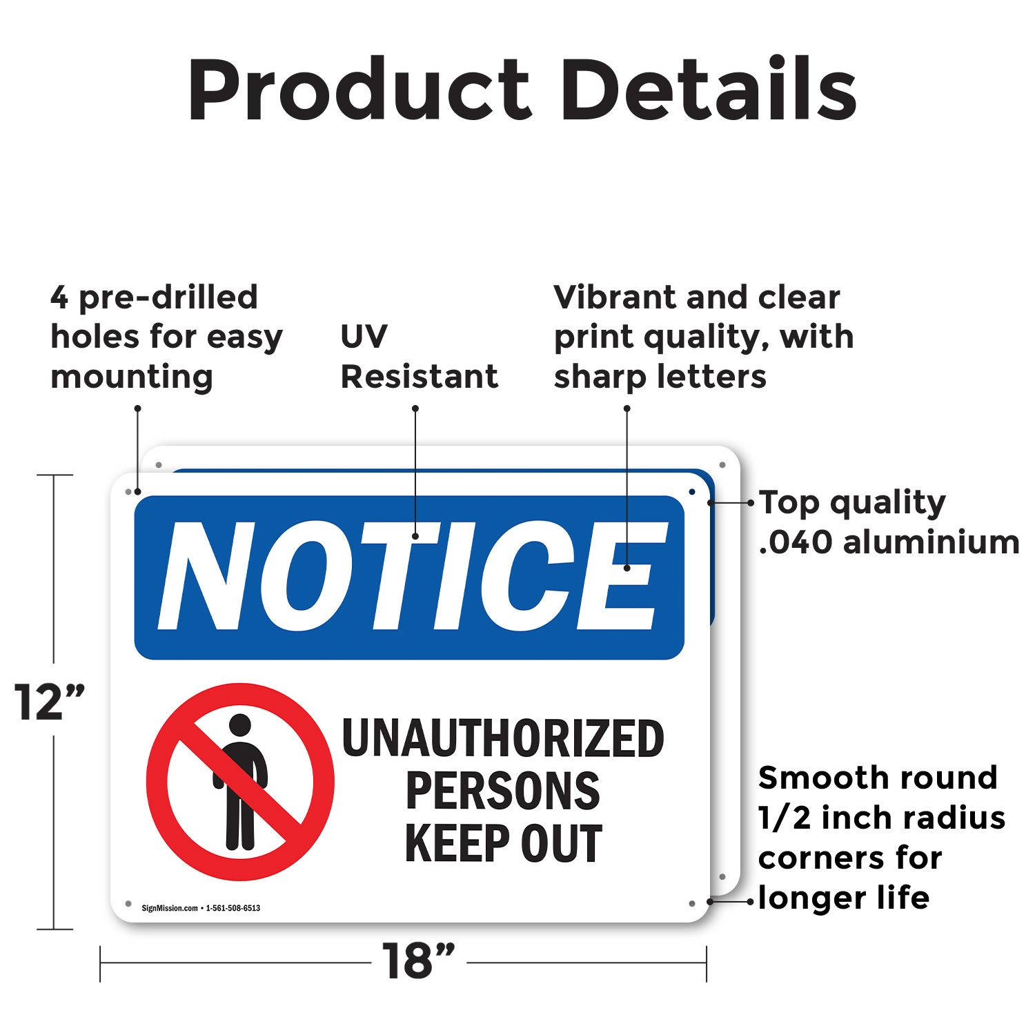 (2 Pack) Unauthorized Persons Keep Out OSHA Notice Sign Decal Metal Plastic - 第 10/23 張圖片