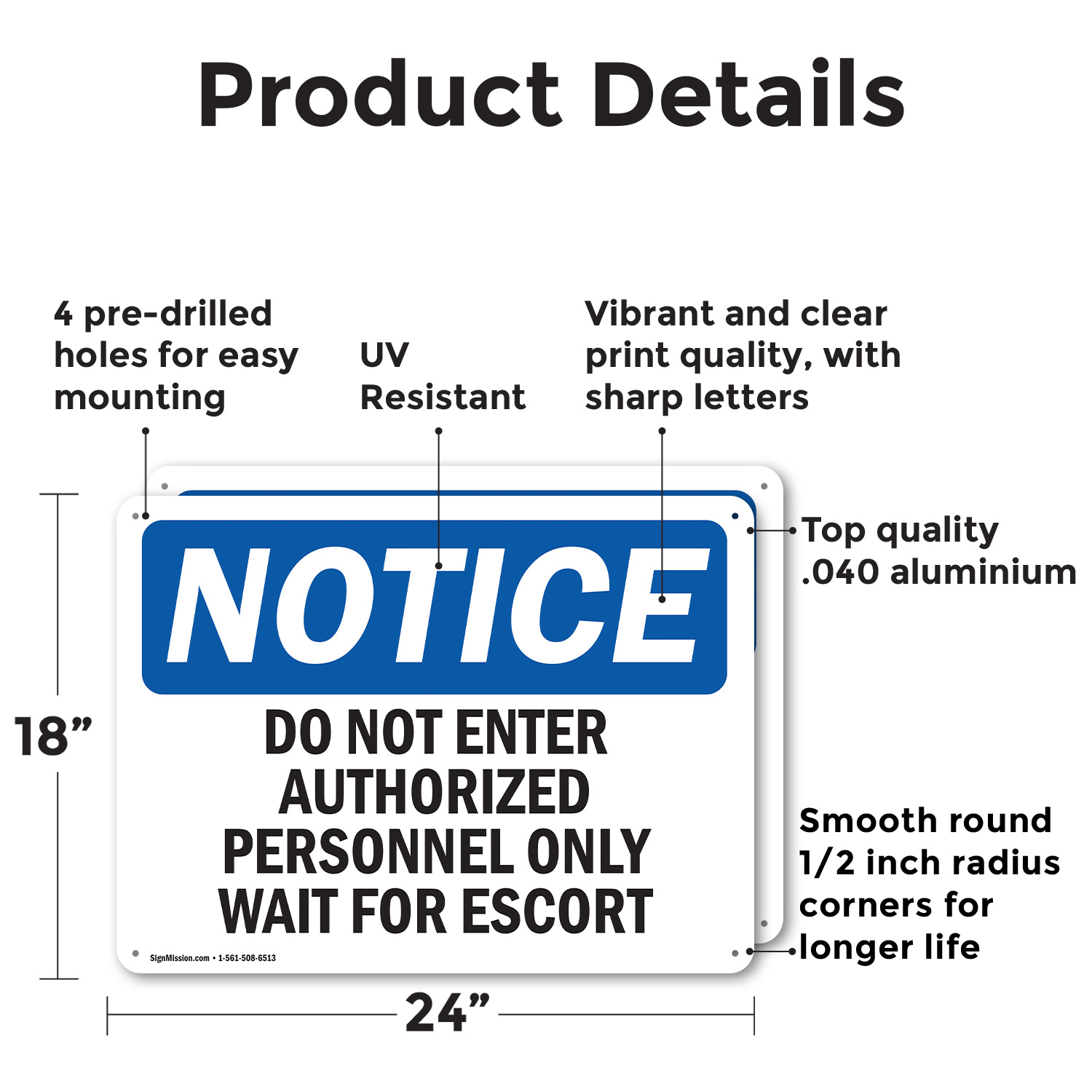 (2 Pack) Do Not Enter Authorized Personnel Only Wait OSHA Notice Sign Decal - 第 11/21 張圖片