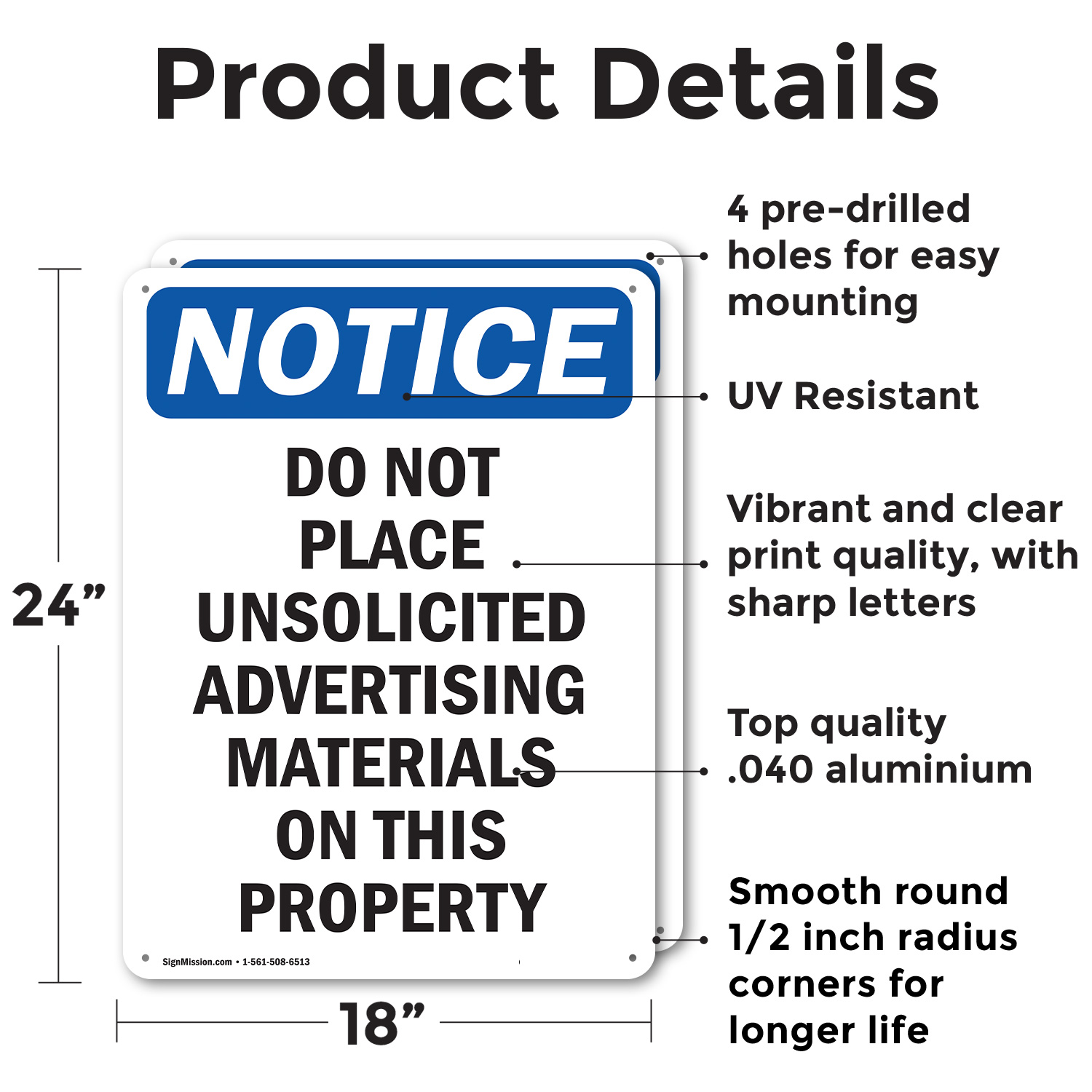 (2 Pack) Do Not Place Unsolicited Advertising OSHA Notice Sign Decal Metal - 第 10/21 張圖片