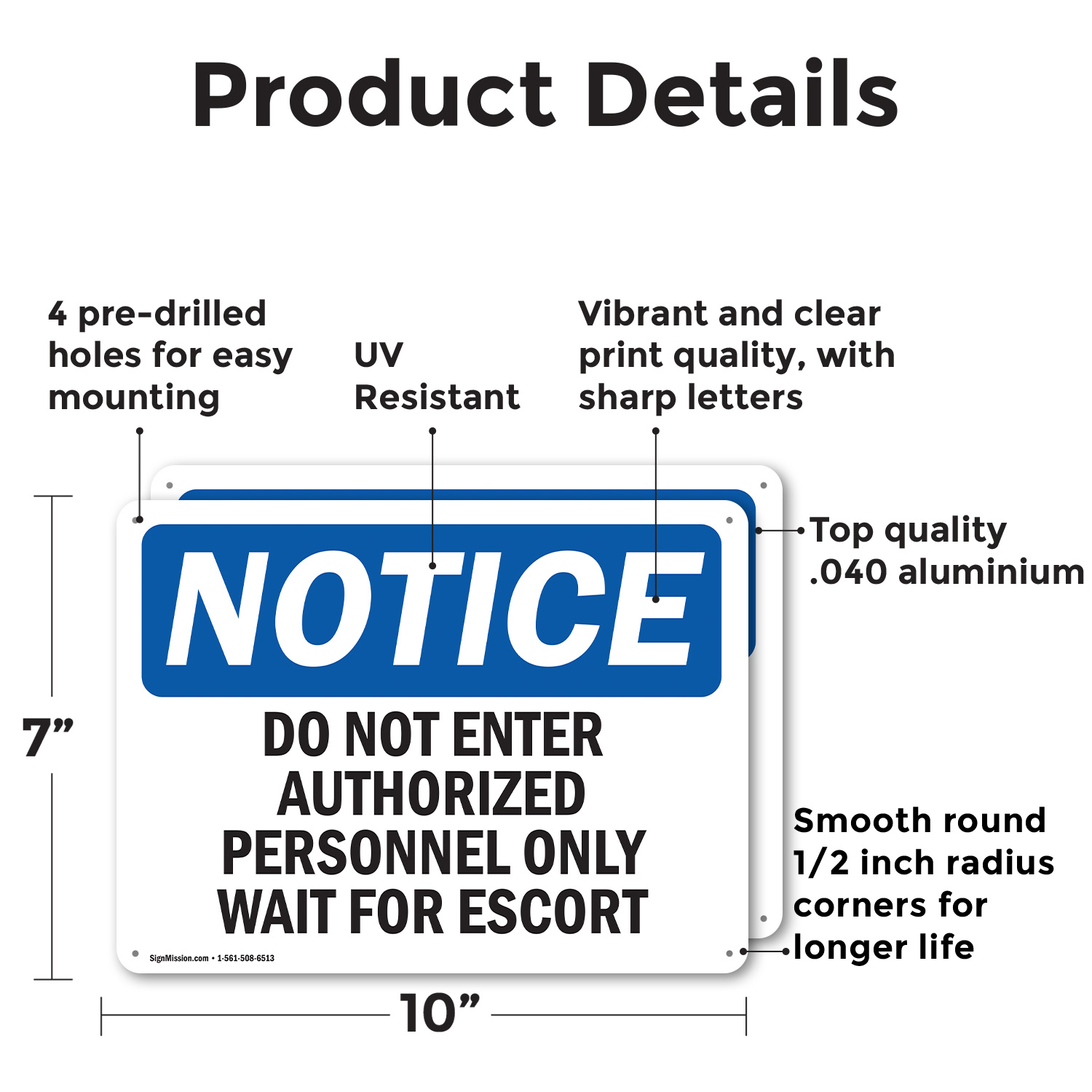(2 Pack) Do Not Enter Authorized Personnel Only Wait OSHA Notice Sign Decal - 第 9/21 張圖片