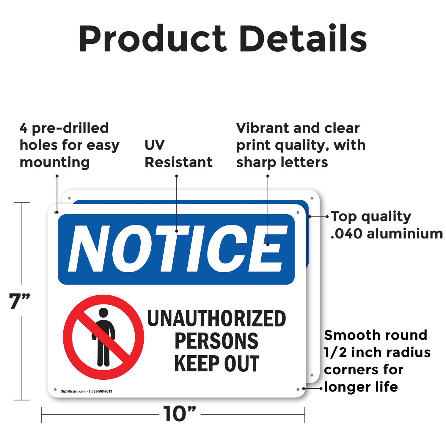(2 Pack) Unauthorized Persons Keep Out OSHA Notice Sign Decal Metal Plastic - 第 9/23 張圖片