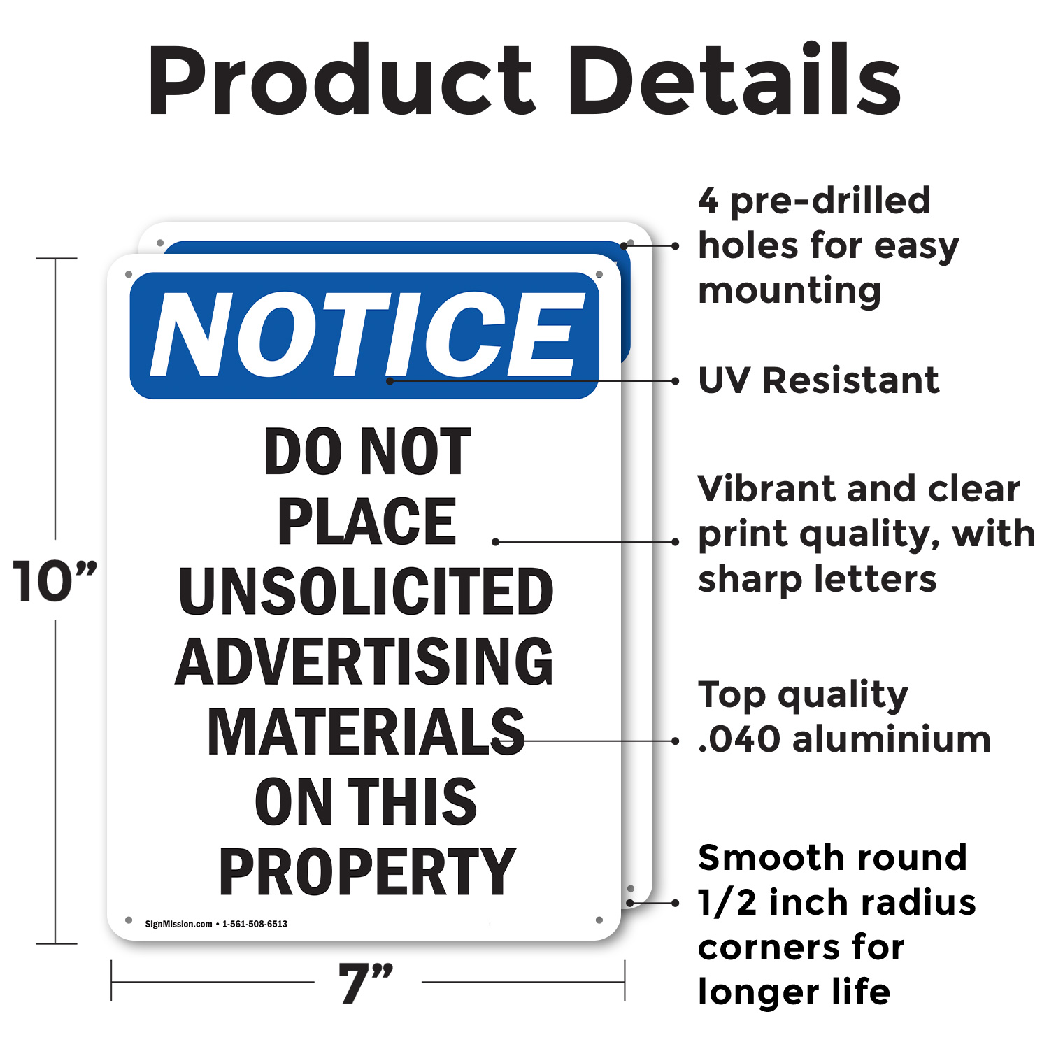 (2 Pack) Do Not Place Unsolicited Advertising OSHA Notice Sign Decal Metal - 第 21/21 張圖片