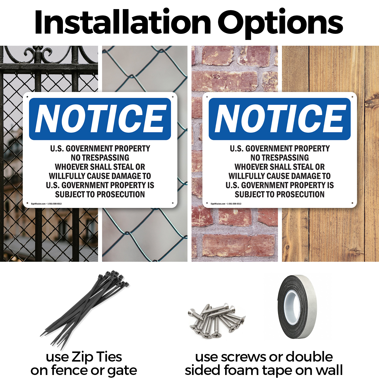 Custom Signs Aluminum Metal Sign – Government Personnel Keep Out No Trespassing