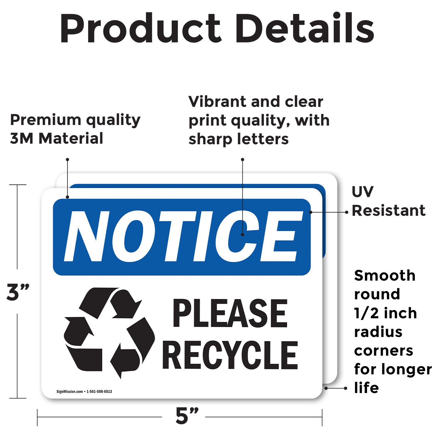 (2 Pack) Please Recycle OSHA Notice Sign Decal Metal Plastic - 第 13/21 張圖片