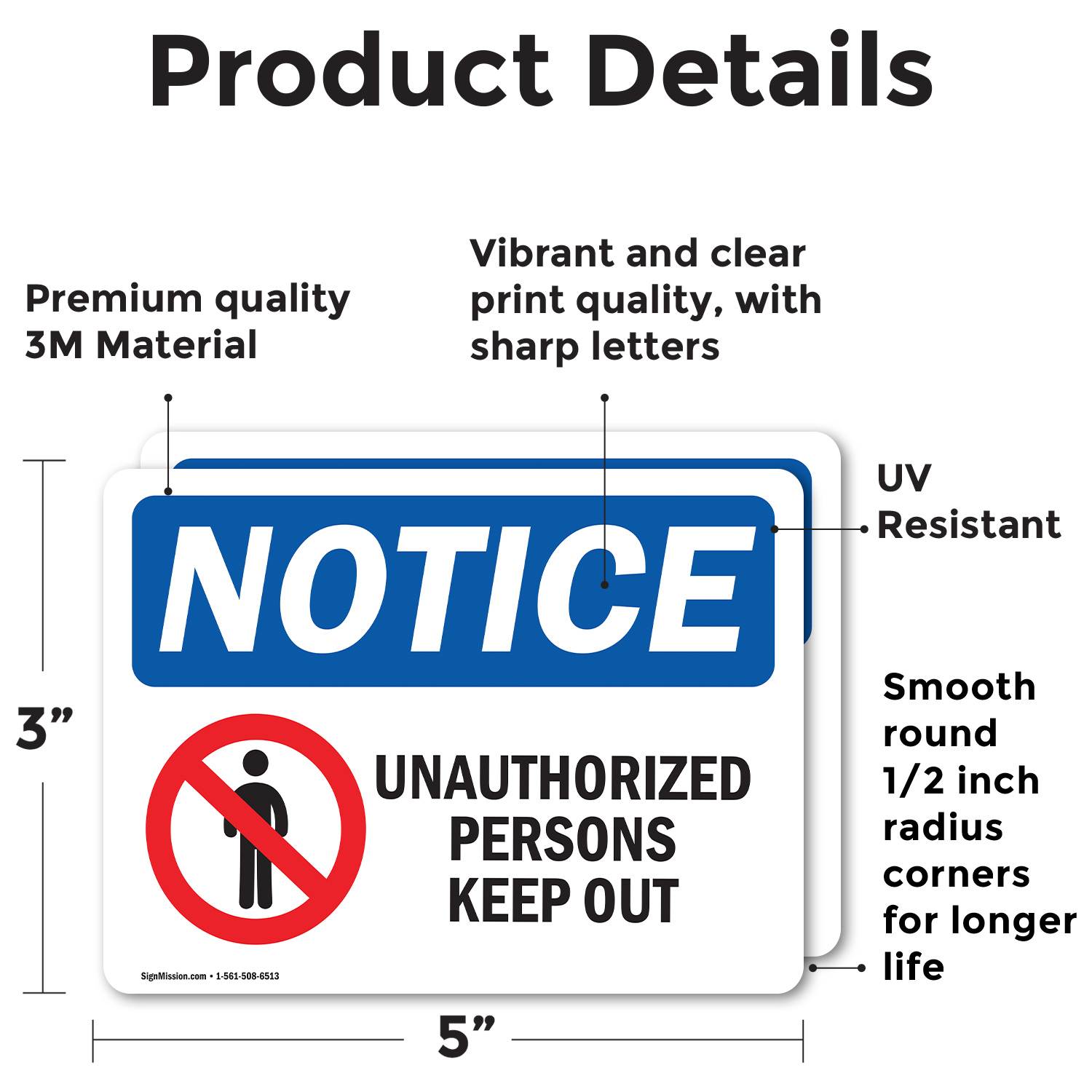 (2 Pack) Unauthorized Persons Keep Out OSHA Notice Sign Decal Metal Plastic - 第 13/23 張圖片