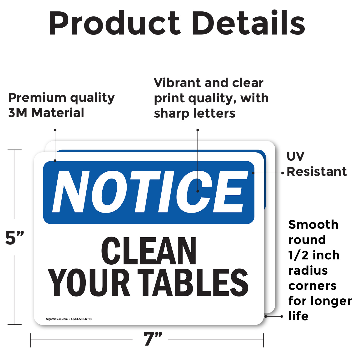 (2 Pack) Clean Your Tables OSHA Notice Sign Decal Metal Plastic - 第 18/21 張圖片