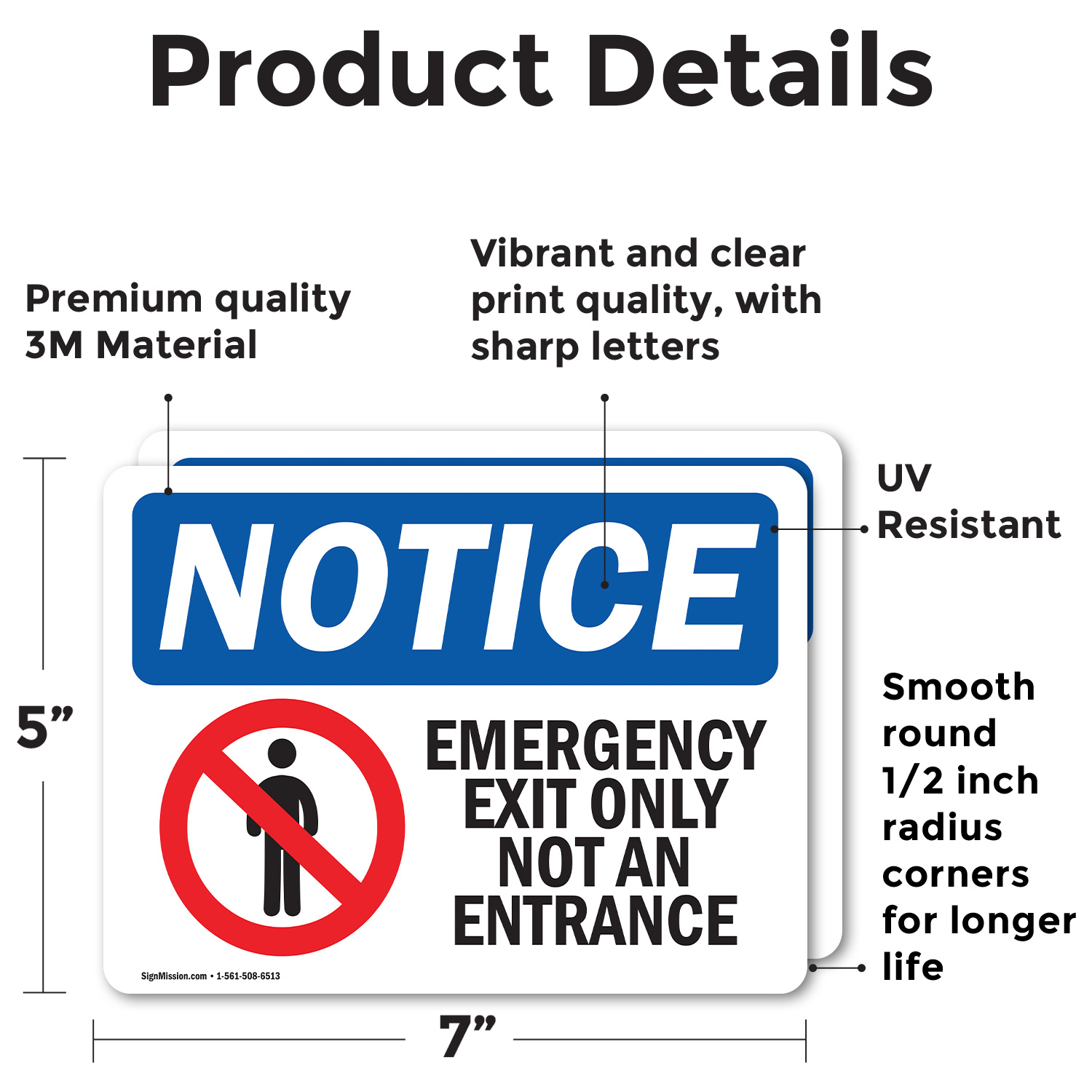 (2 Pack) Emergency Exit Only Not An Entrance OSHA Notice Sign Decal Metal - 第 19/22 張圖片