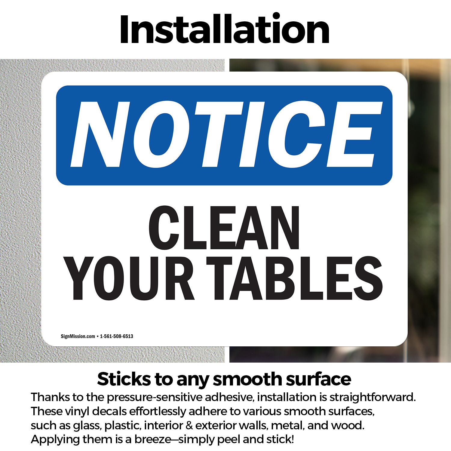 (2 Pack) Clean Your Tables OSHA Notice Sign Decal Metal Plastic - 第 14/21 張圖片