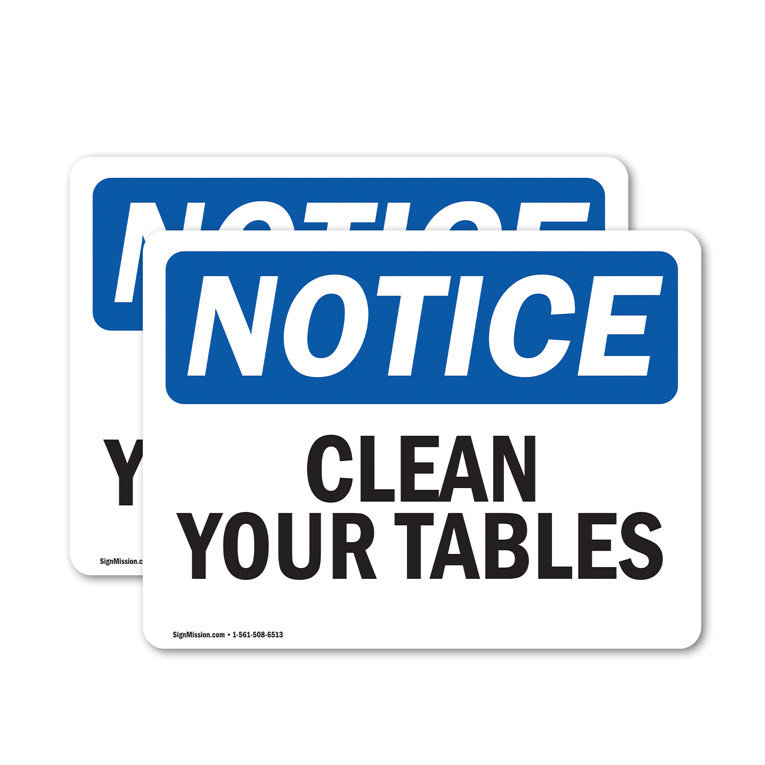 (2 Pack) Clean Your Tables OSHA Notice Sign Decal Metal Plastic - 第 12/21 張圖片