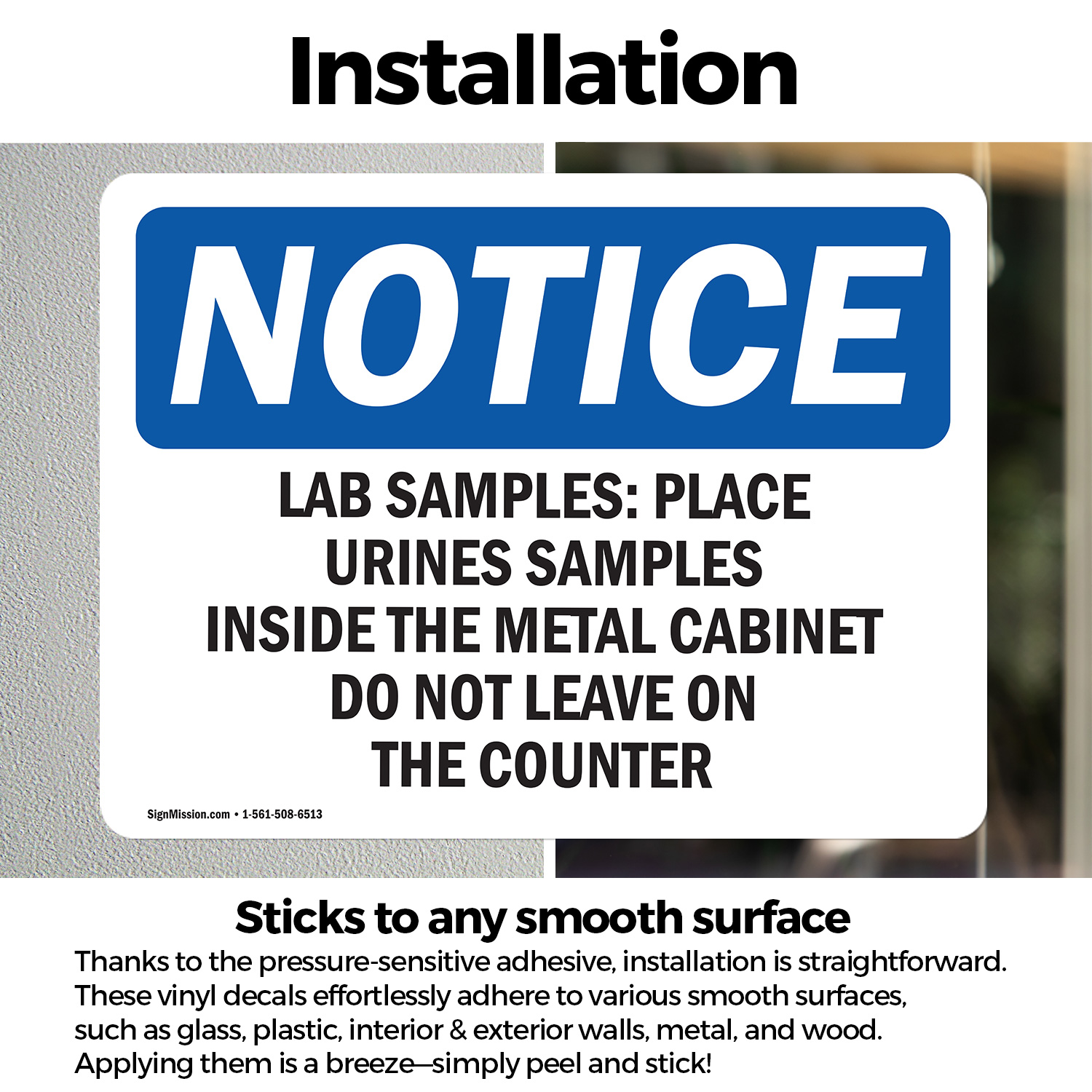 Water Samples Sign (2 Pack) Lab Samples Place Urine Samples Inside OSHA Notice Sign Decal ...