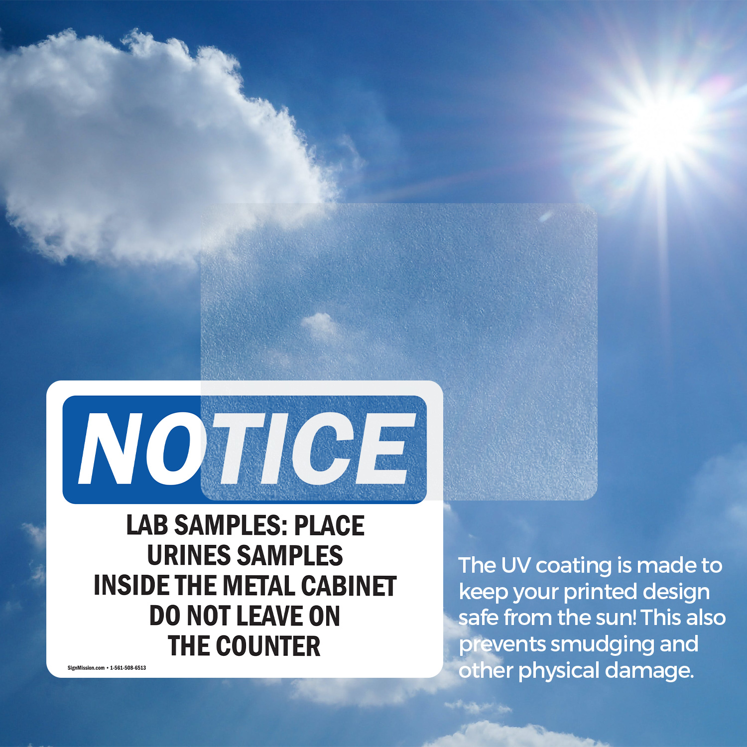 Notice Test Lab Passed Sign (2 Pack) Lab Samples Place Urine Samples Inside OSHA Notice Sign Decal ...