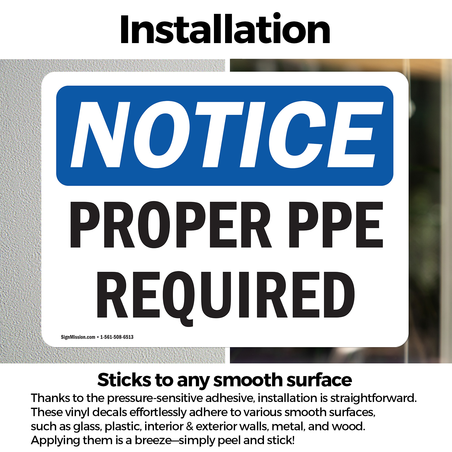 (2 Pack) Proper PPE Required OSHA Notice Sign Decal Metal Plastic - 第 14/23 張圖片
