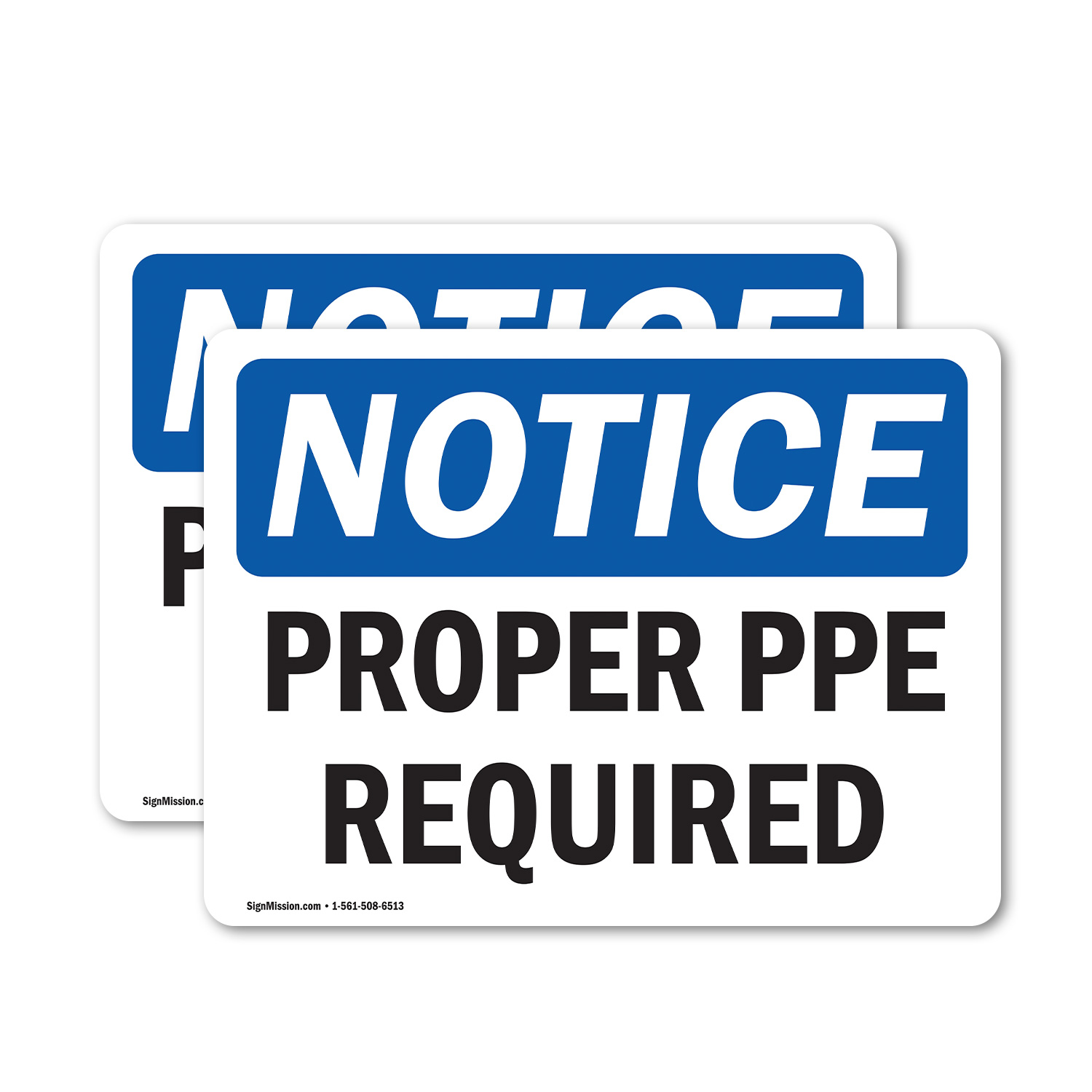 (2 Pack) Proper PPE Required OSHA Notice Sign Decal Metal Plastic - 第 12/23 張圖片