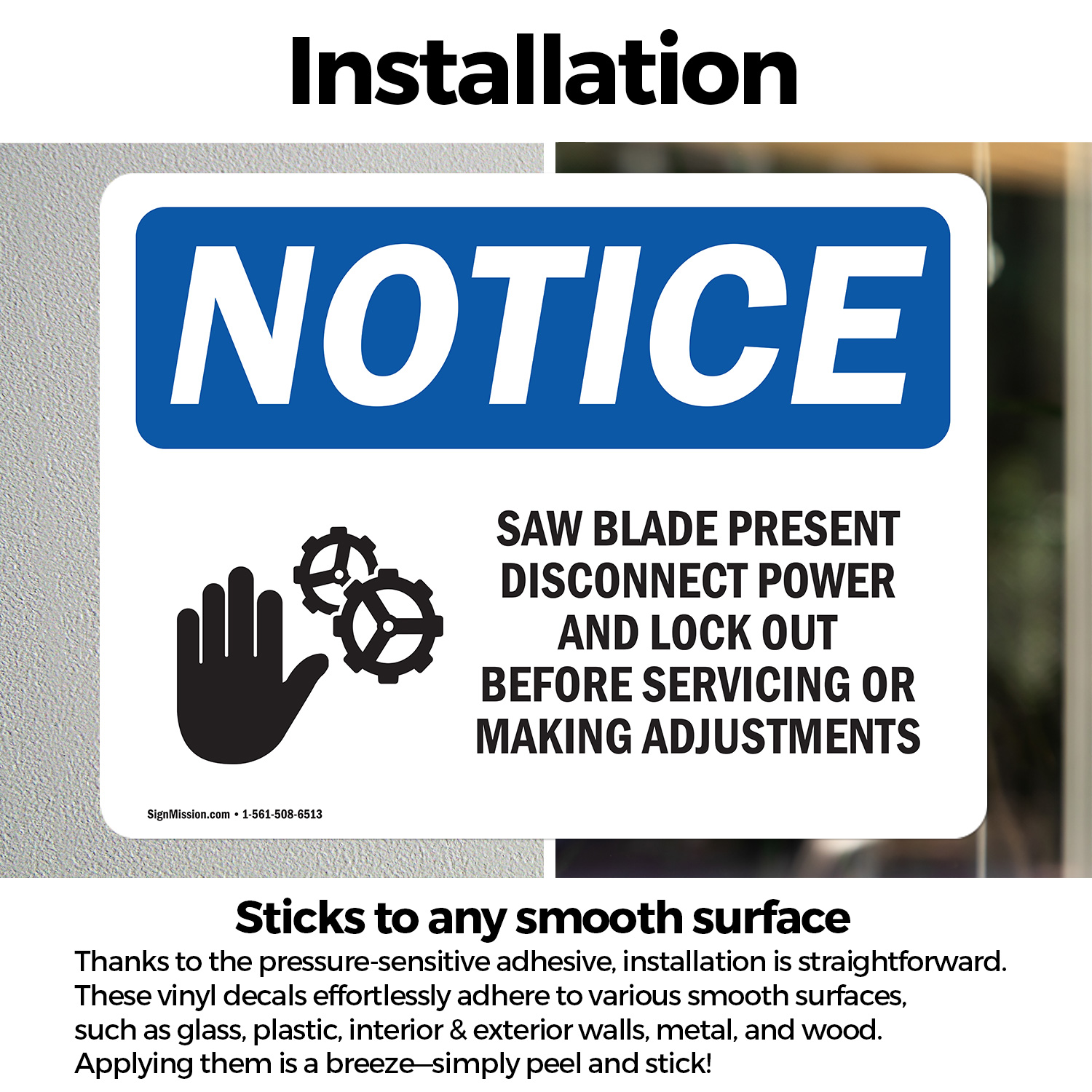 (2 Pack) Saw Blade Present Disconnect OSHA Notice Sign Decal Metal Plastic - 第 14/22 張圖片
