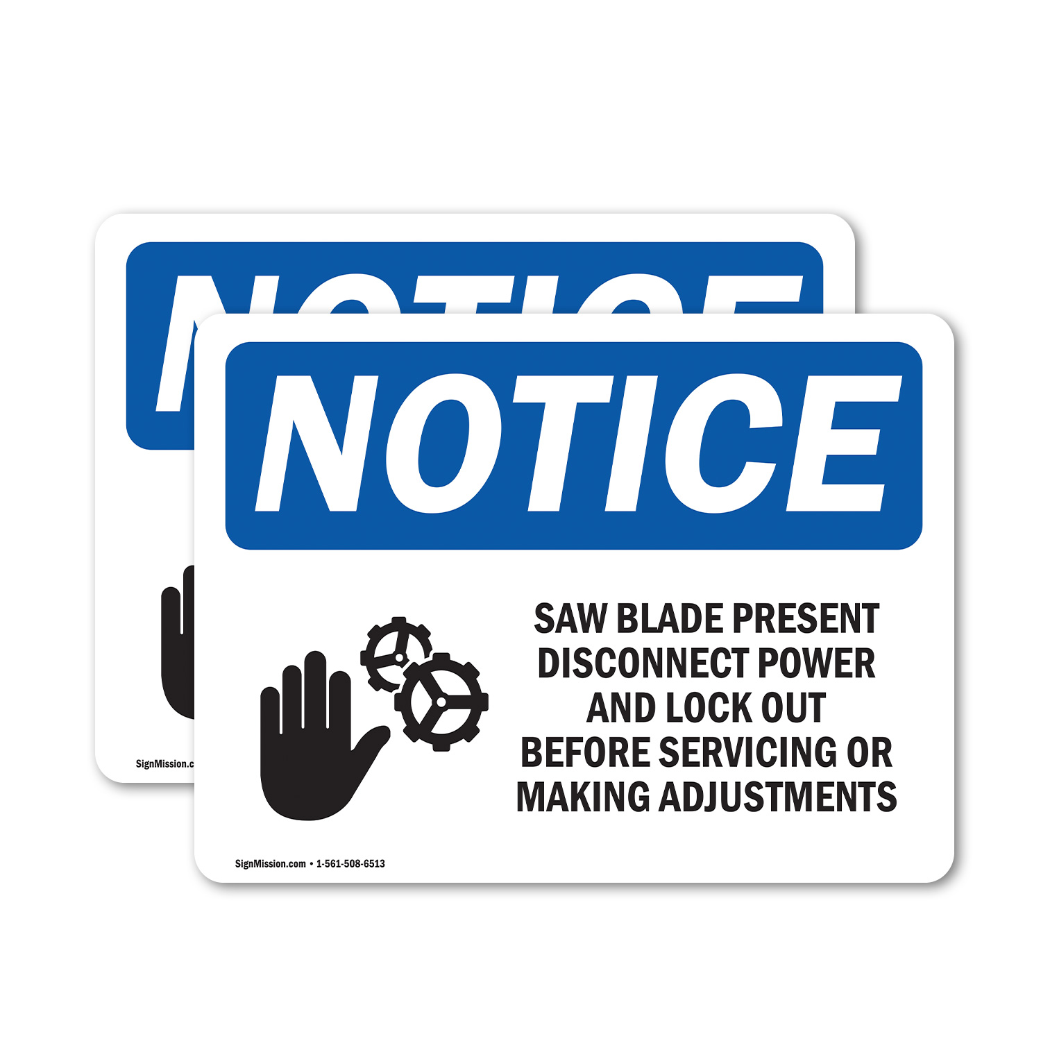 (2 Pack) Saw Blade Present Disconnect OSHA Notice Sign Decal Metal Plastic - 第 12/22 張圖片