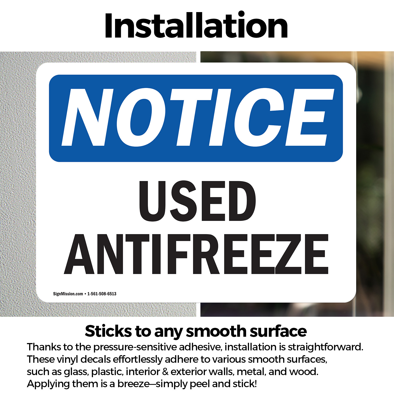 (2 Pack) Used Antifreeze OSHA Notice Sign Decal Metal Plastic - Picture 14 of 22