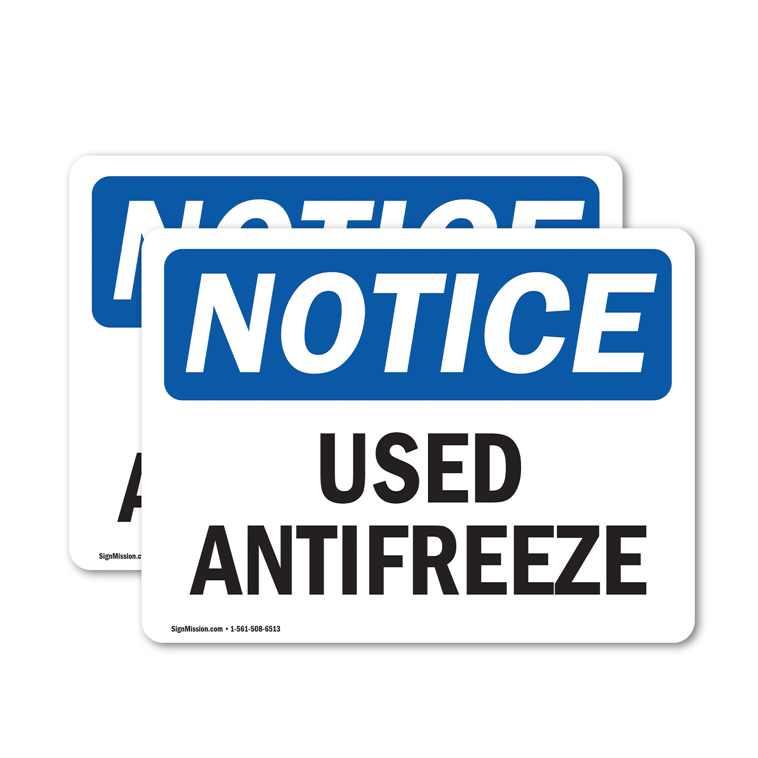 (2 Pack) Used Antifreeze OSHA Notice Sign Decal Metal Plastic - Picture 12 of 22