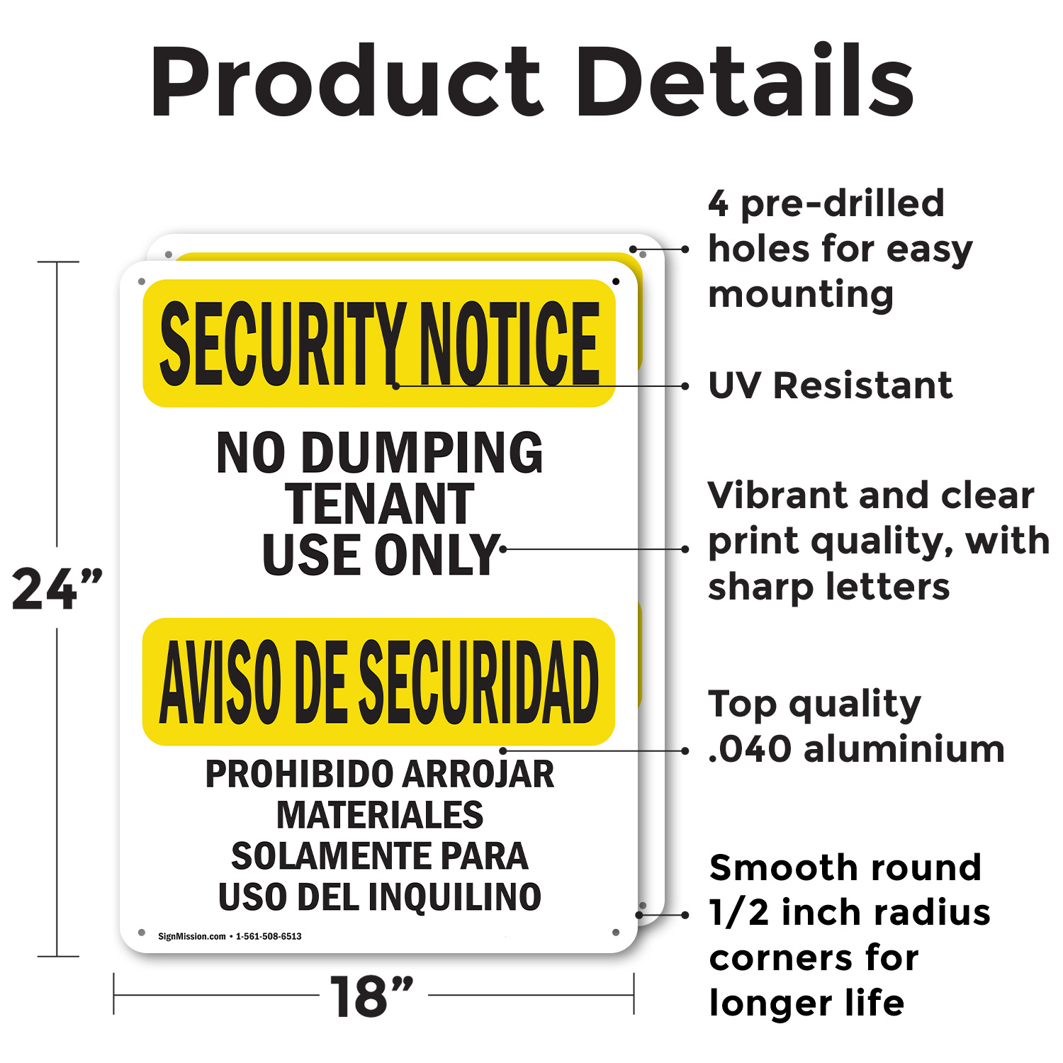 (2 confezioni) No Dumping Inquilino Solo Bilingue OSHA Avviso di Sicurezza Cartello Decalcomania Metallo - Foto 10 di 22