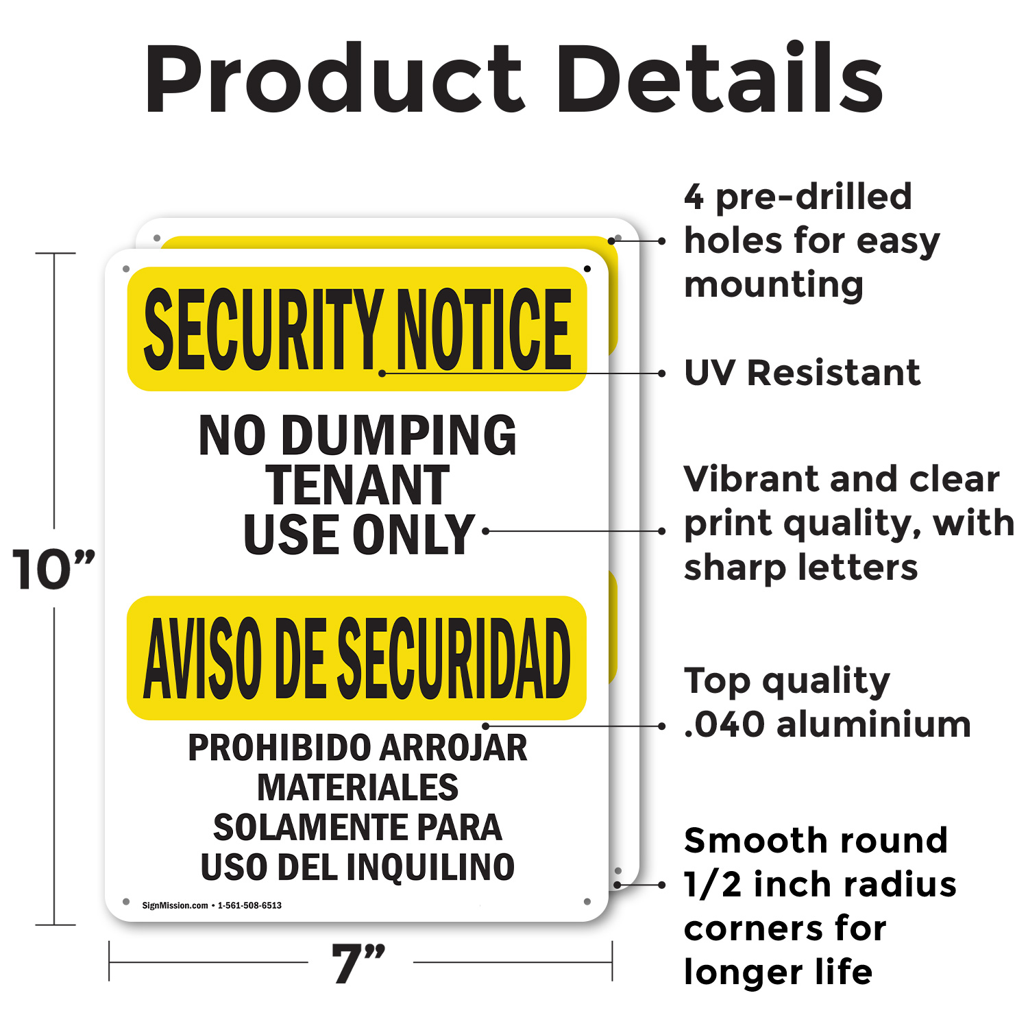 (2 confezioni) No Dumping Inquilino Solo Bilingue OSHA Avviso di Sicurezza Cartello Decalcomania Metallo - Foto 22 di 22