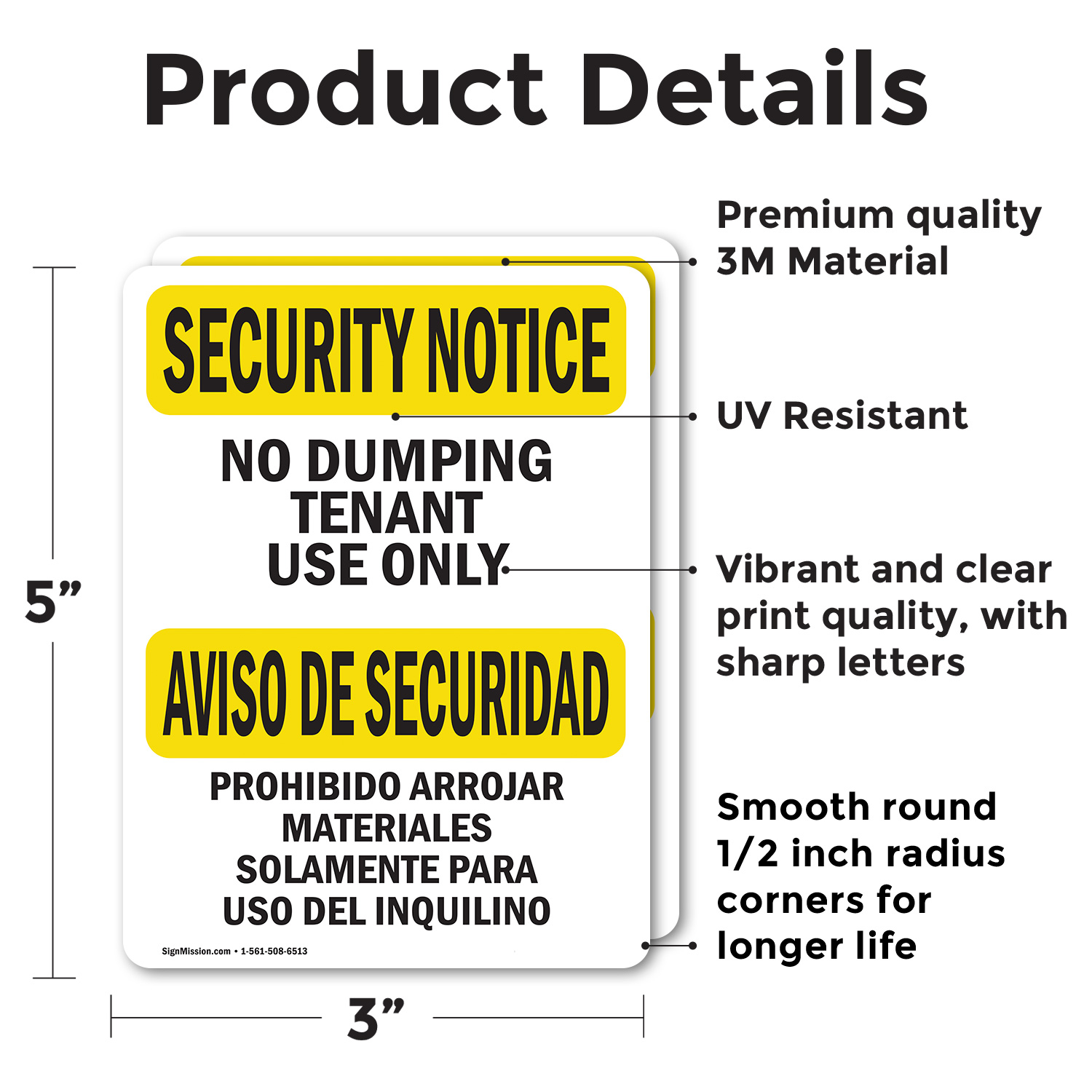 (2 confezioni) No Dumping Inquilino Solo Bilingue OSHA Avviso di Sicurezza Cartello Decalcomania Metallo - Foto 12 di 22