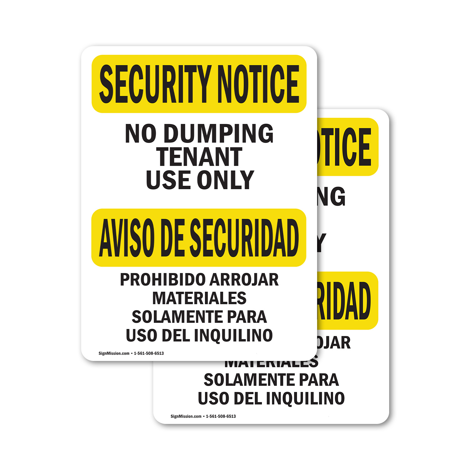 (2 confezioni) No Dumping Inquilino Solo Bilingue OSHA Avviso di Sicurezza Cartello Decalcomania Metallo - Foto 11 di 22