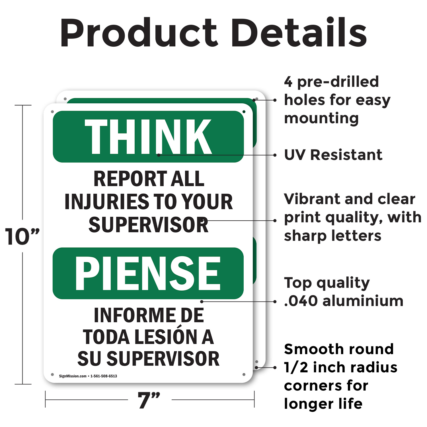 (2 Pack) Report All Injuries To Your Supervisor OSHA Think Sign Decal Metal - Picture 22 of 22