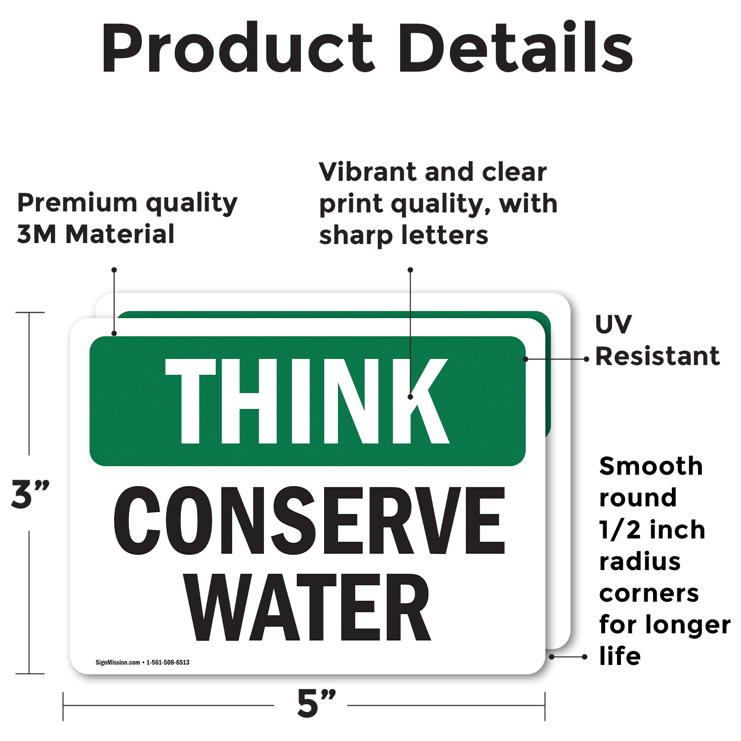 (2 Pack) Conserve Water OSHA Think Sign Decal Metal Plastic - Picture 13 of 21
