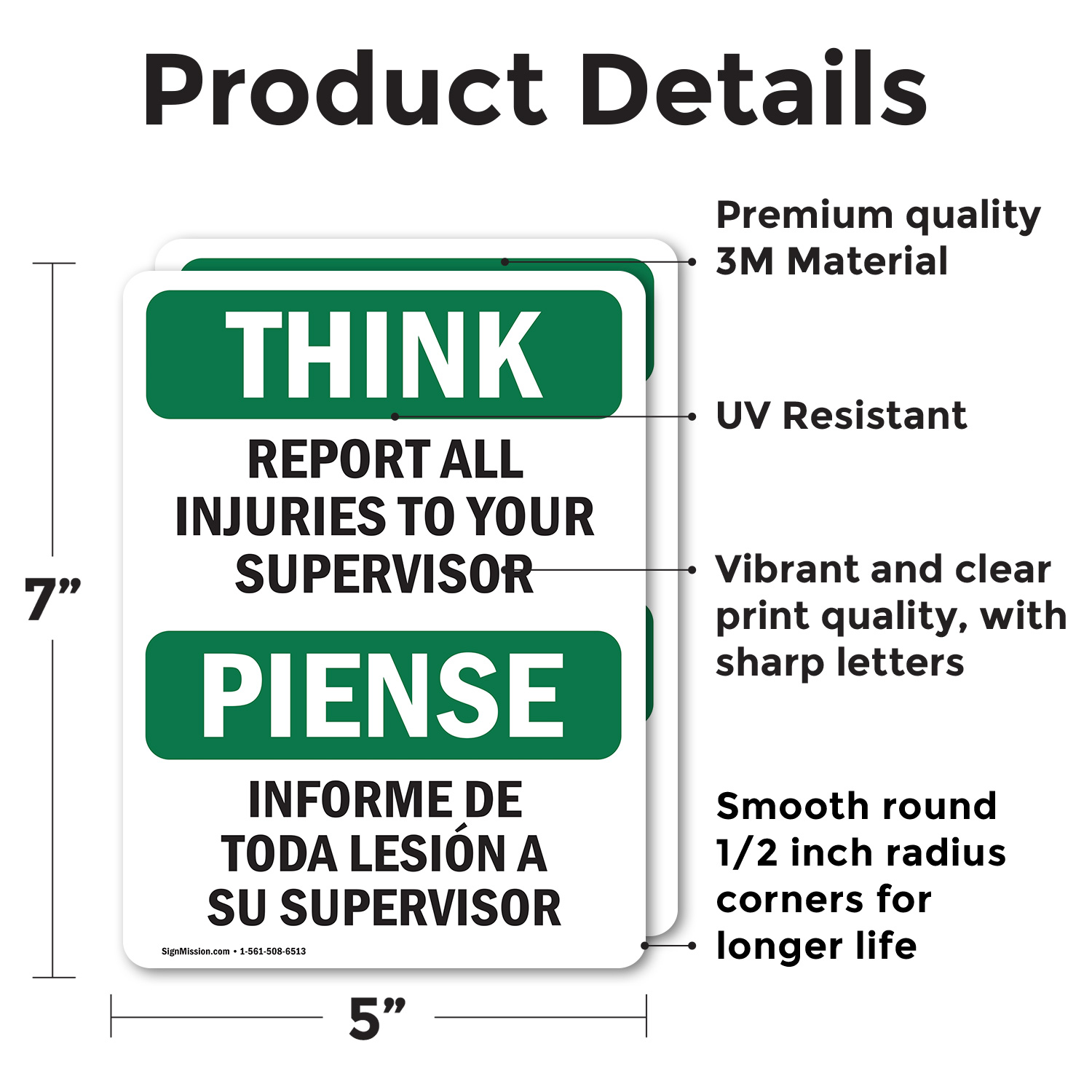 (2 Pack) Report All Injuries To Your Supervisor OSHA Think Sign Decal Metal - Picture 18 of 22