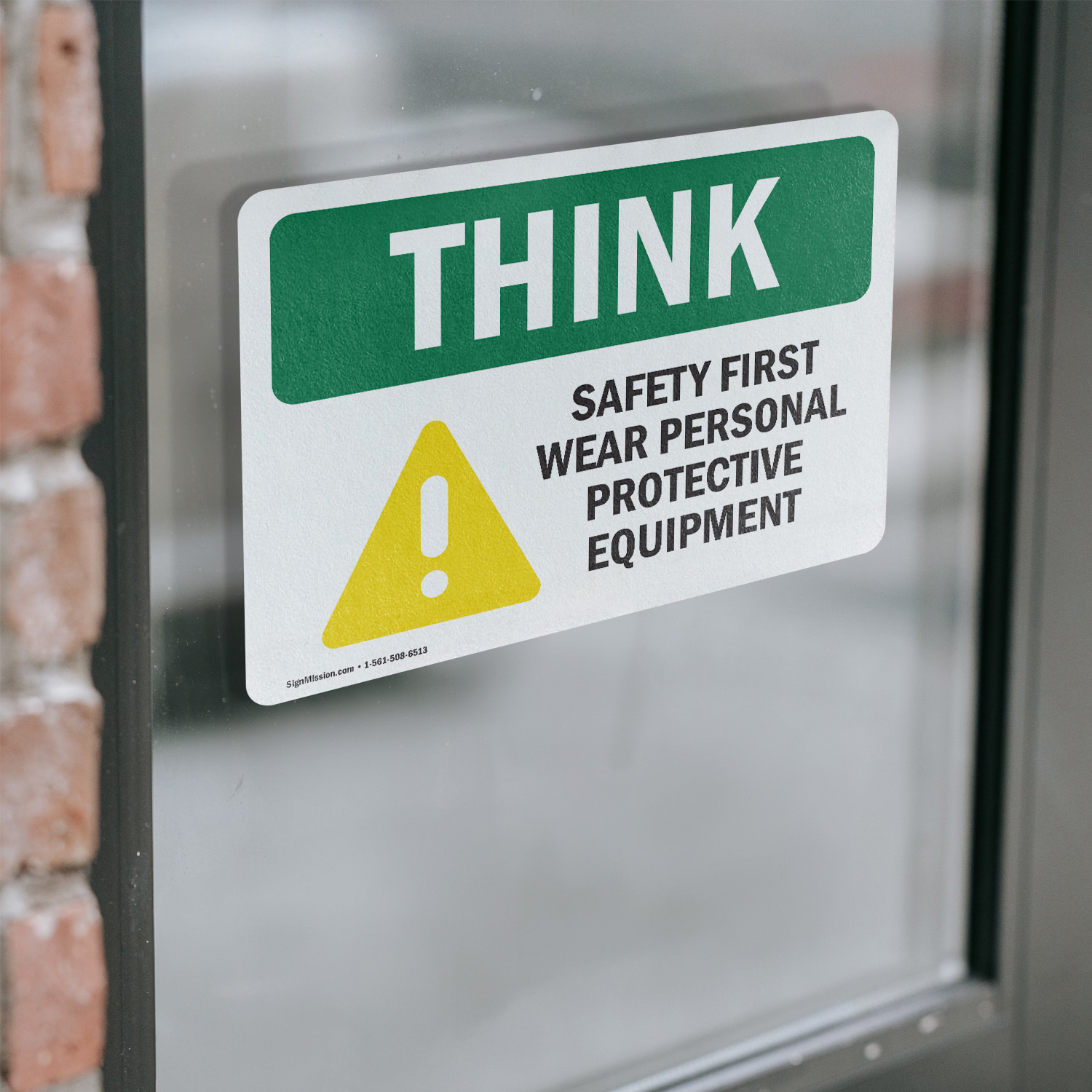 (2 Pack) Wear PPE With Symbol OSHA Think Sign Decal Metal Plastic - Picture 15 of 21