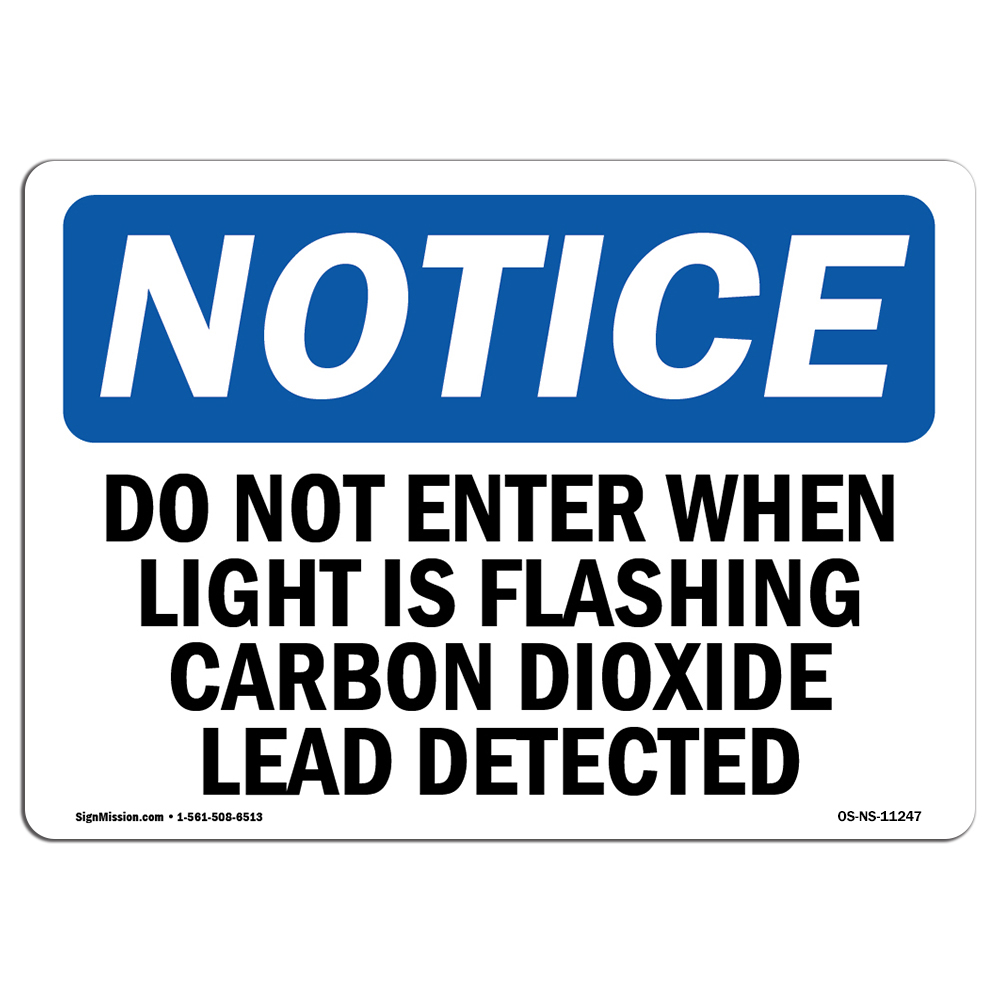 Do Not Enter When Light Is Flashing Carbon OSHA Notice Sign Metal Plastic Decal