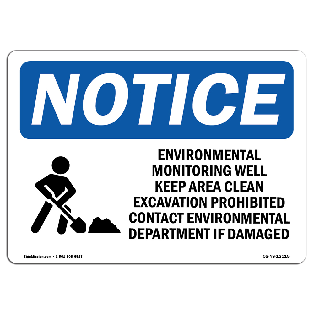 Ground Monitoring Sign Environmental Monitoring Well With Symbol OSHA Notice Sign Metal ...