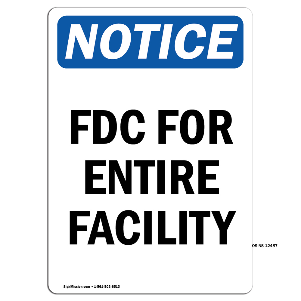 FDC For Entire Facility OSHA Notice Sign Metal Plastic Decal | eBay