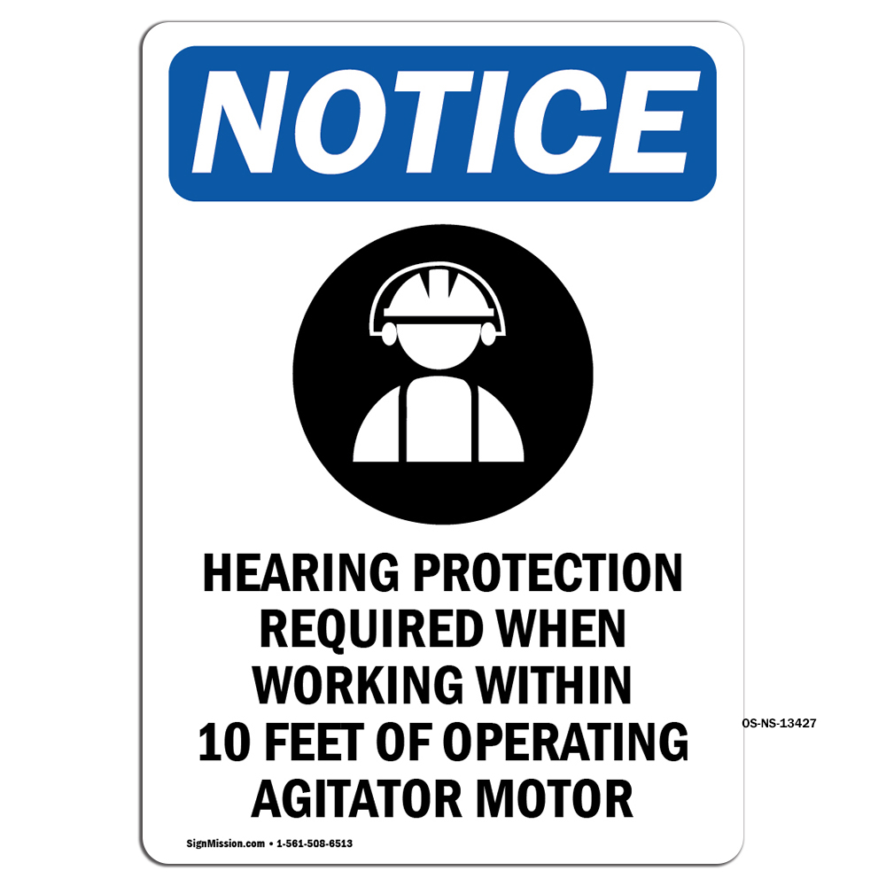 Hearing Protection With Symbol OSHA Notice Sign Metal Plastic Decal