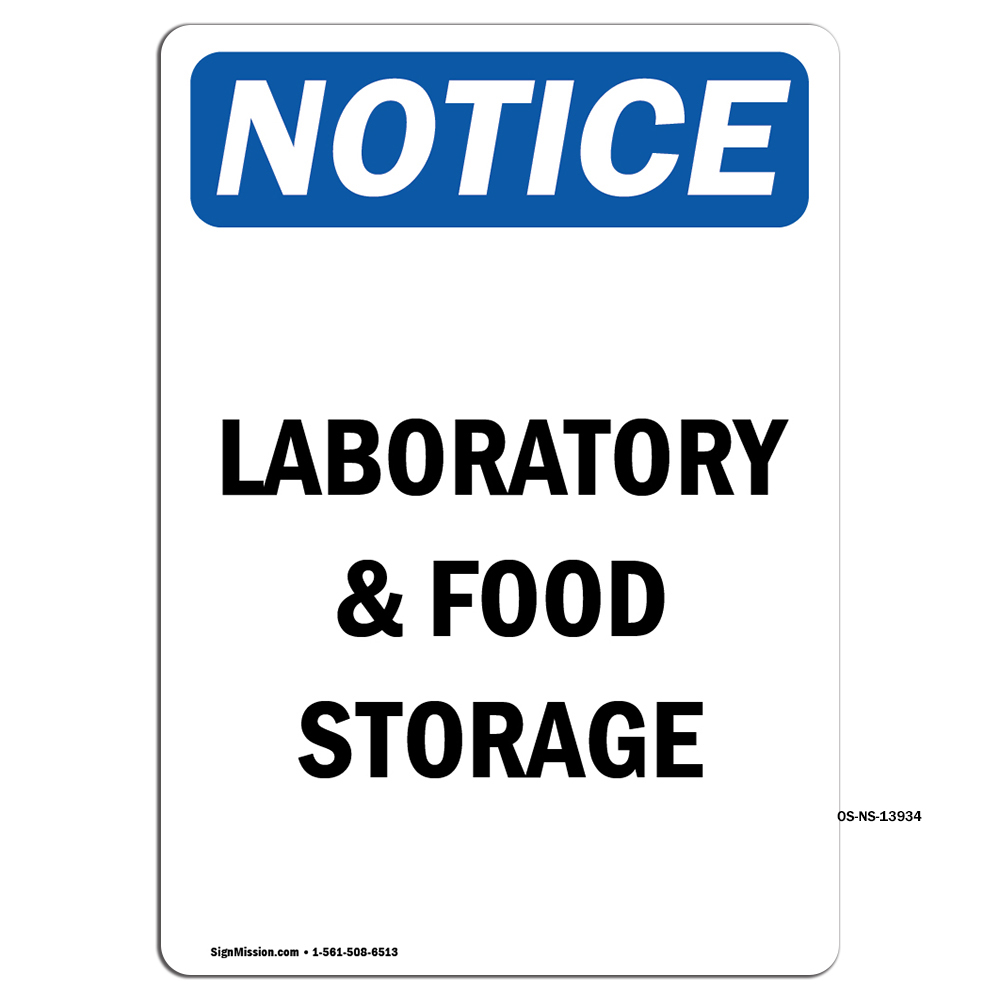 Laboratory And Food Storage OSHA Notice Sign Metal Plastic Decal | eBay