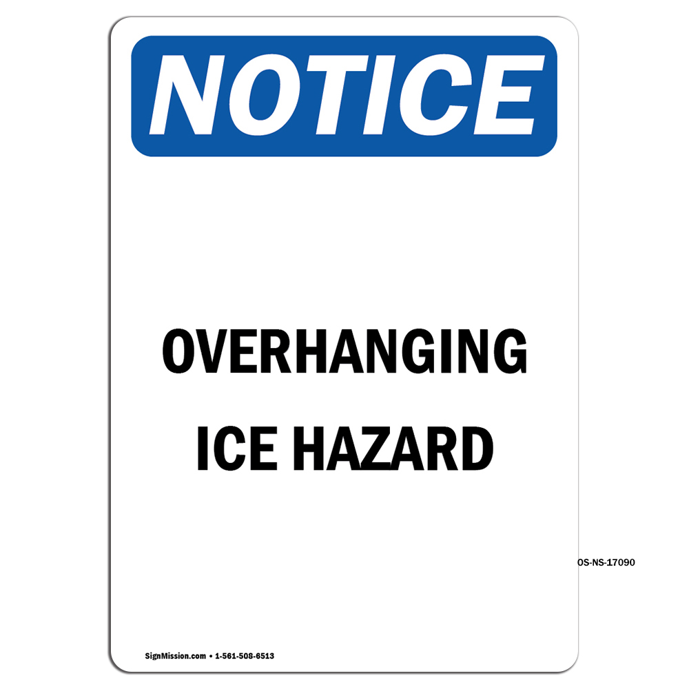 Überhängende Eisgefahr OSHA Hinweisschild Metall Kunststoff Aufkleber - Bild 1 von 16