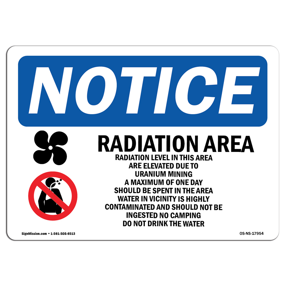 Radiation Area Radiation Levels With Symbol OSHA Notice Sign Metal Plastic Decal - Picture 1 of 10