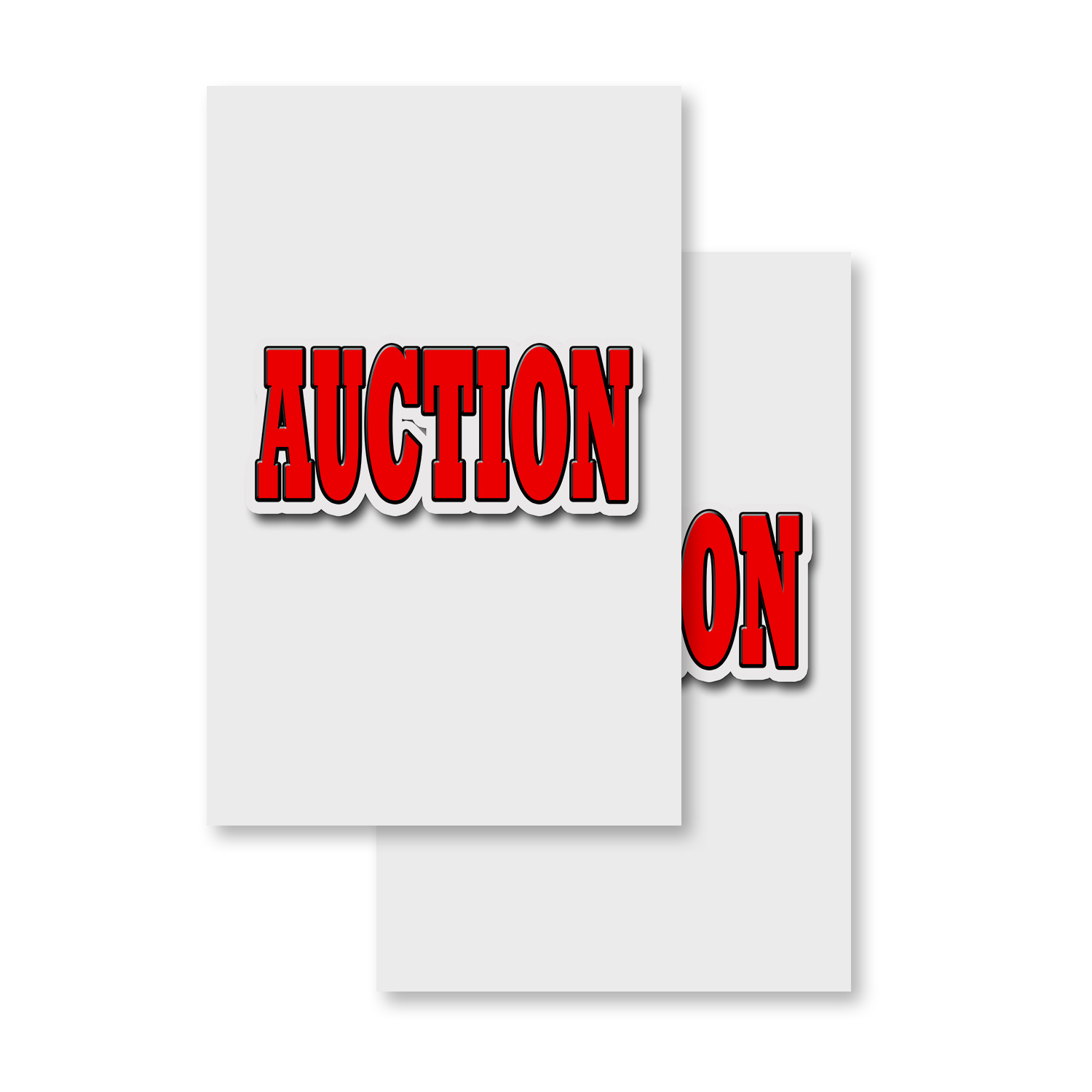 Auction 24" x 36" 2 Pack Of Store Sign Plastic Or Decal - Picture 3 of 4