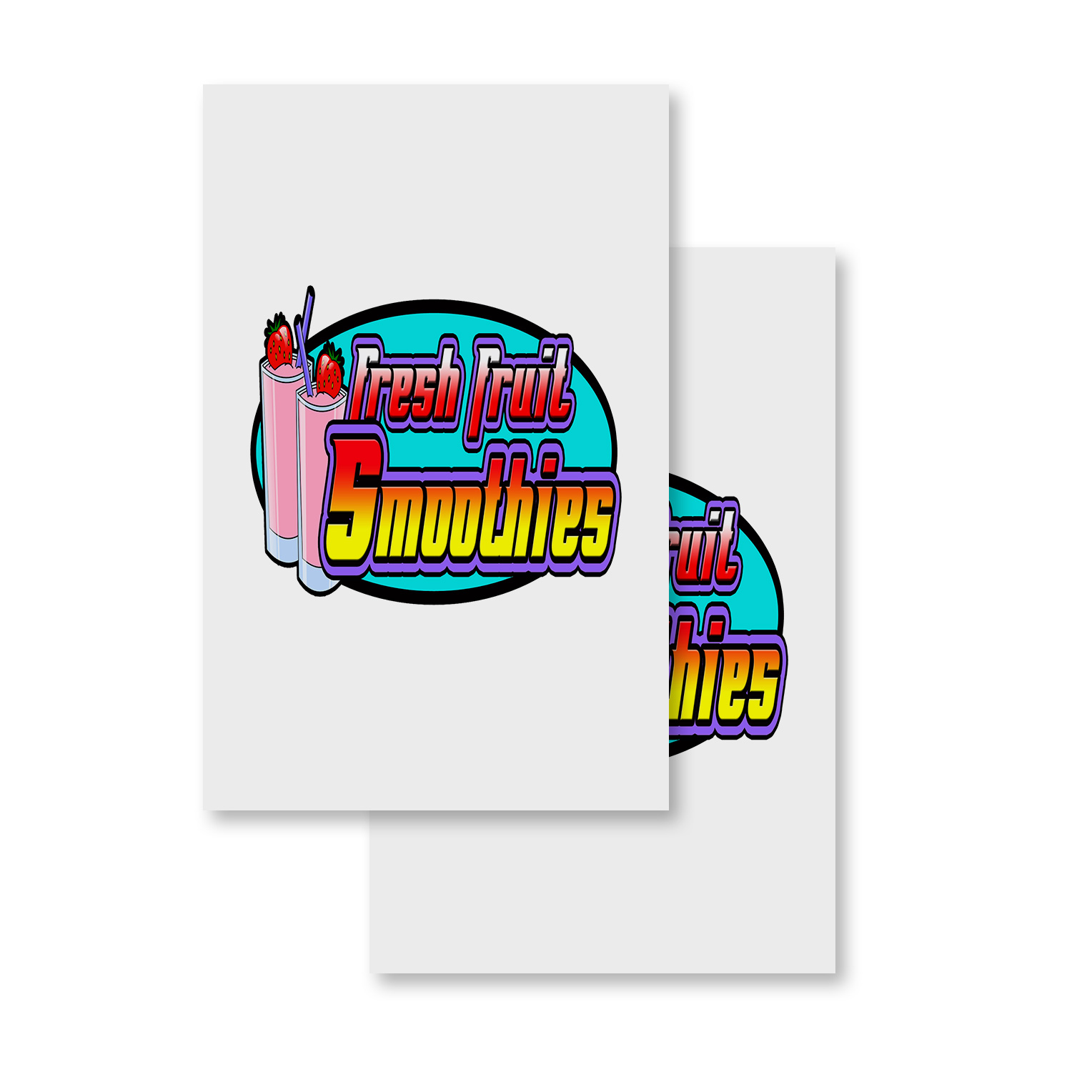 Smoothies 24" x 36" 2 Pack Of Store Sign Plastic Or Decal - Picture 3 of 4