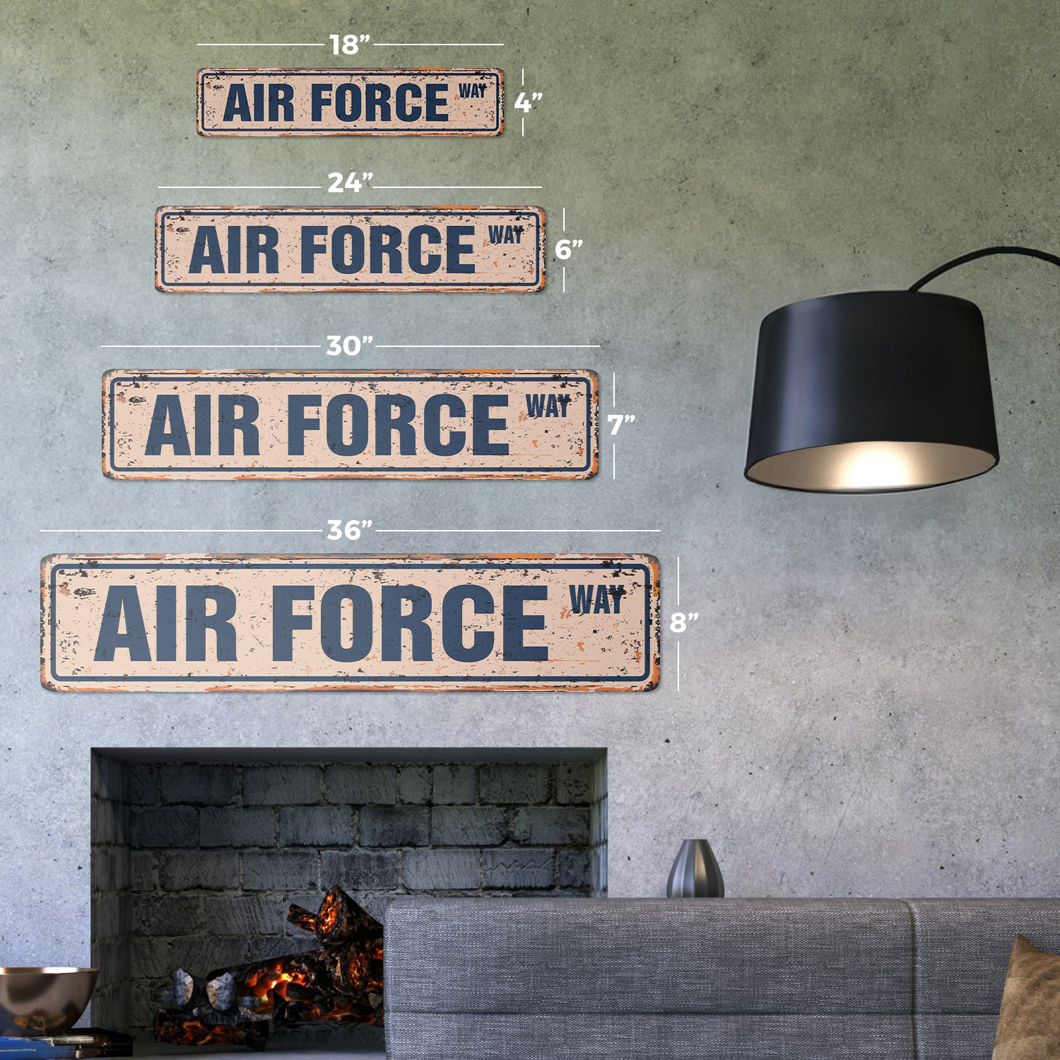 AIR FORCE Vintage Street Sign Metal Plastic new military road