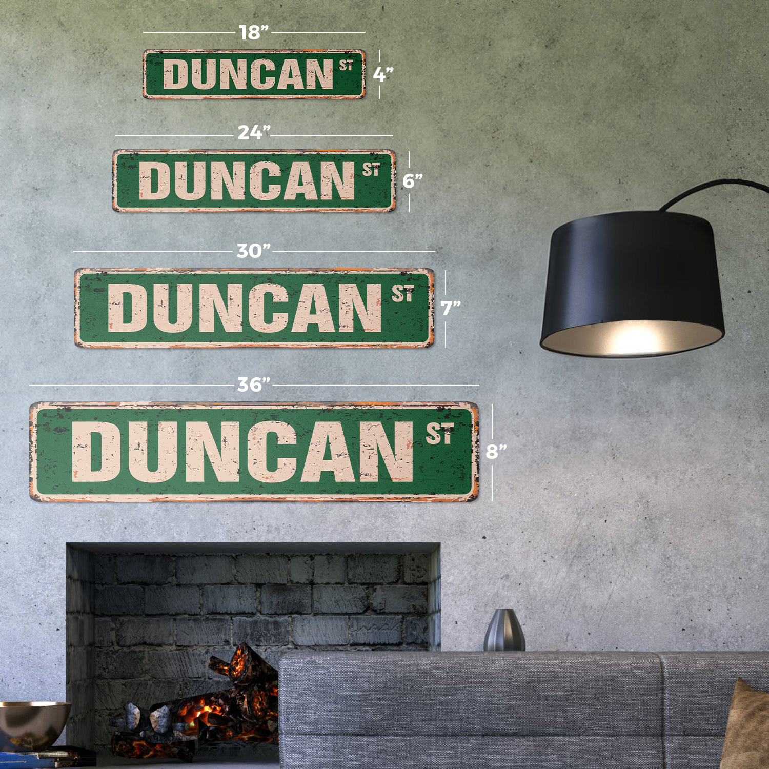 DUNCAN Vintage Street Sign Childrens Name Room Metal Sign | eBay
