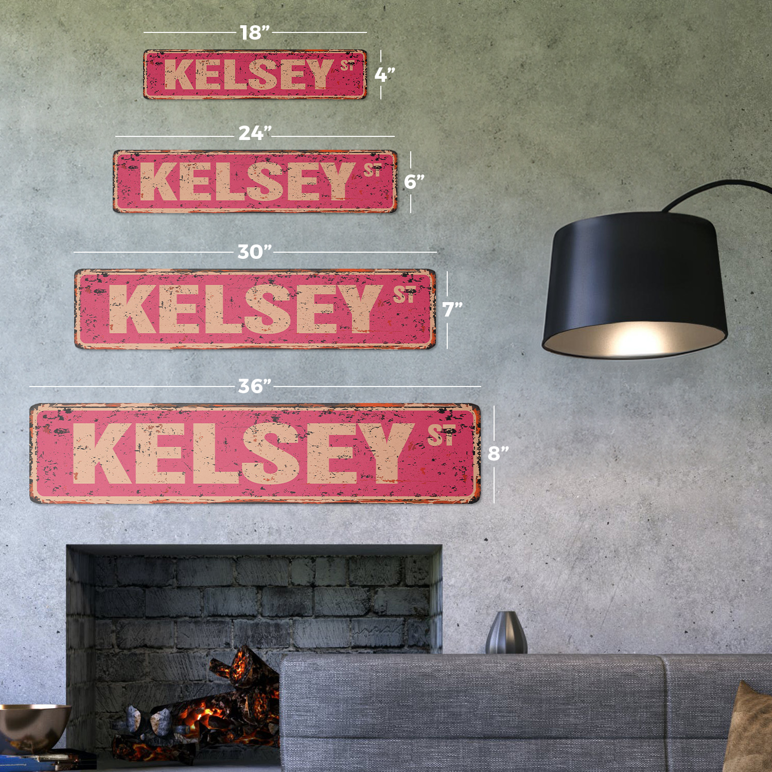 KELSEY Vintage Street Sign Childrens Name Room Metal Sign | eBay