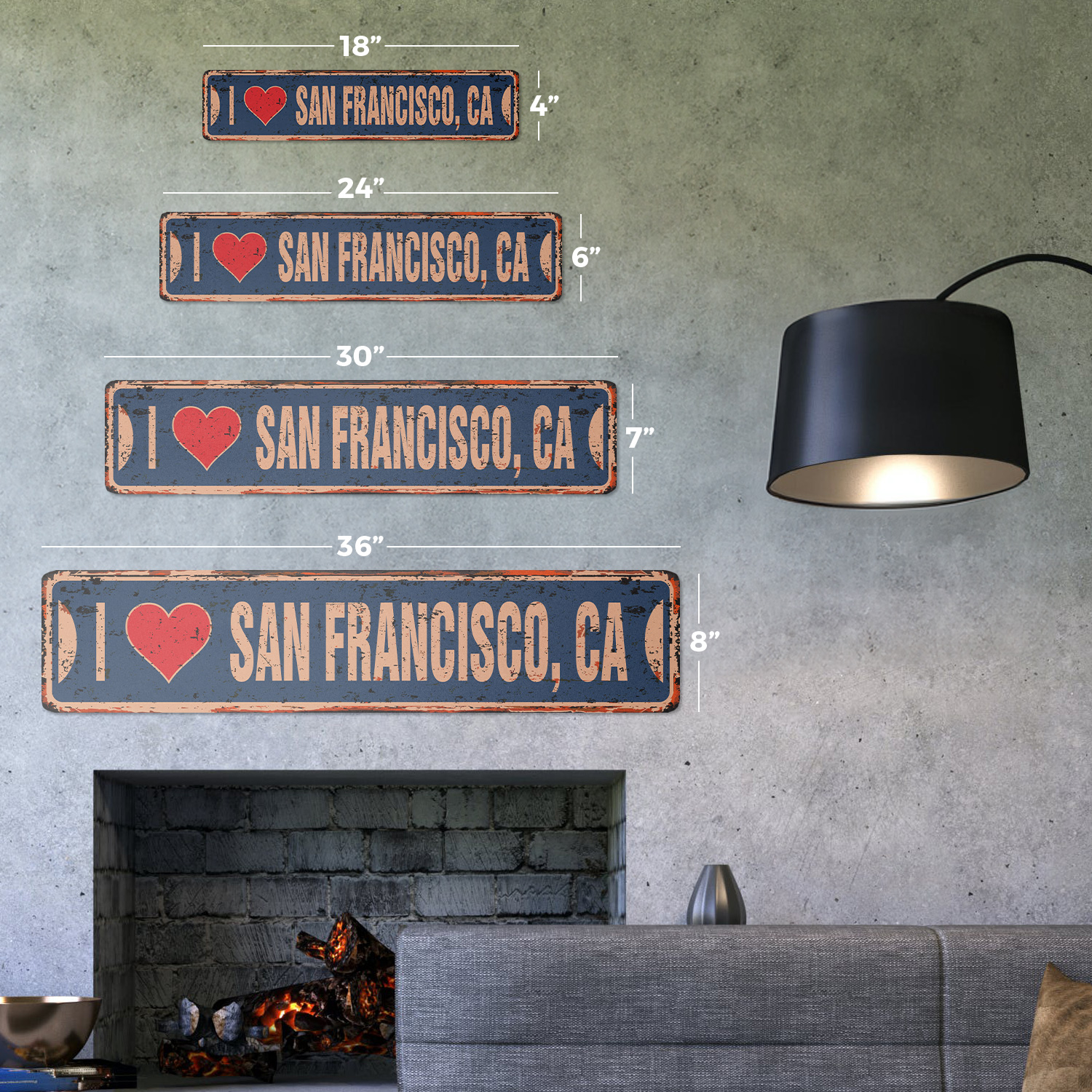 I LOVE SAN FRANCISCO CALIFORNIA Vintage Street Sign ca city state