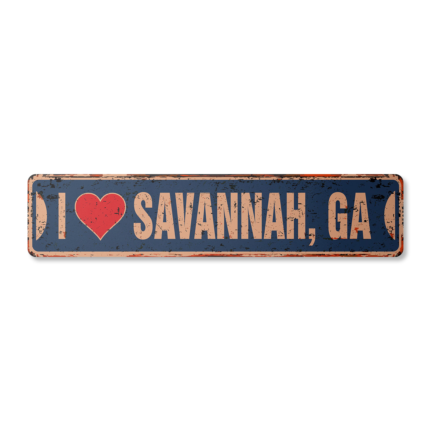 I LOVE SAVANNAH GEORGIA Vintage Street Sign ga city state us wall