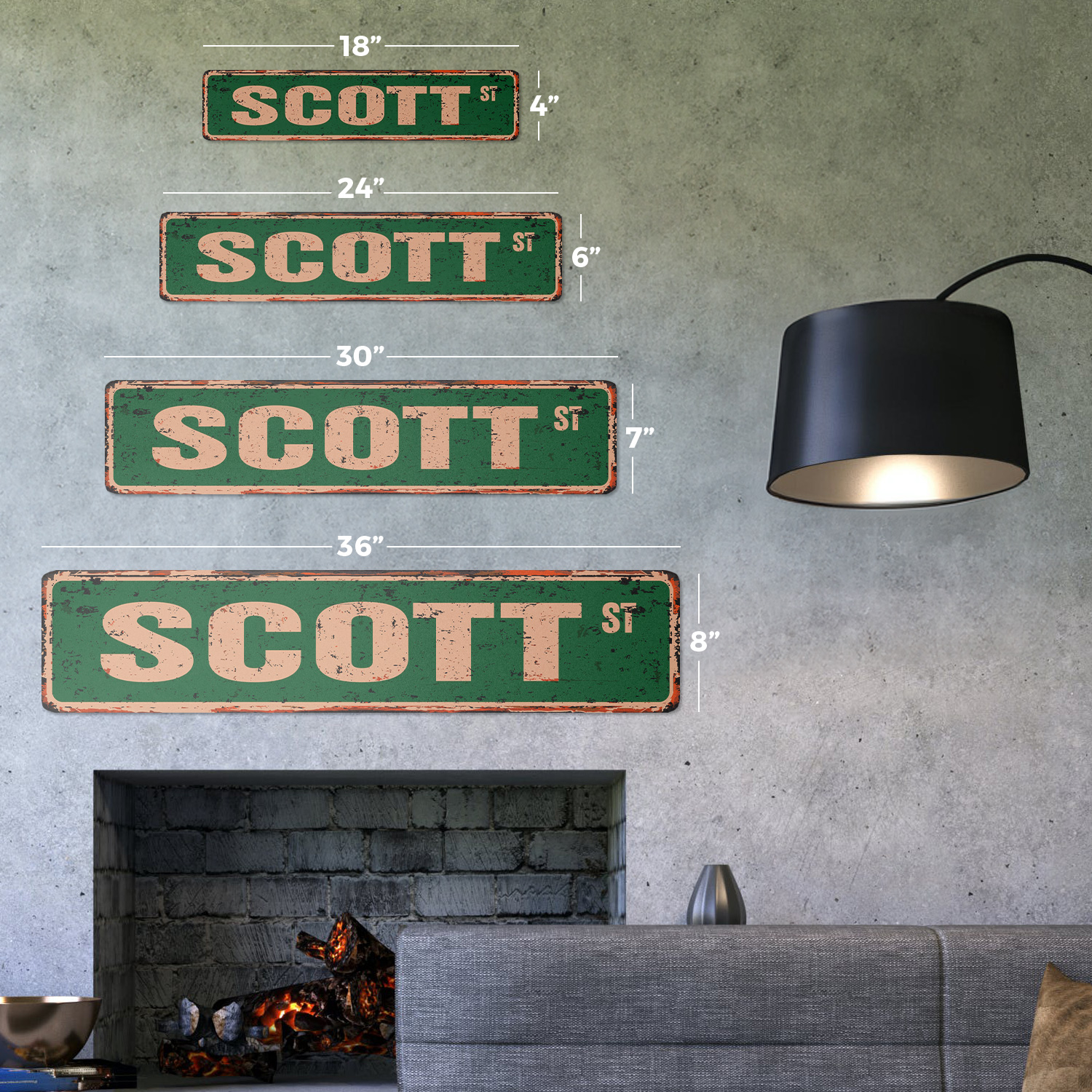 SCOTT Vintage Street Sign Childrens Name Room Metal Sign | eBay