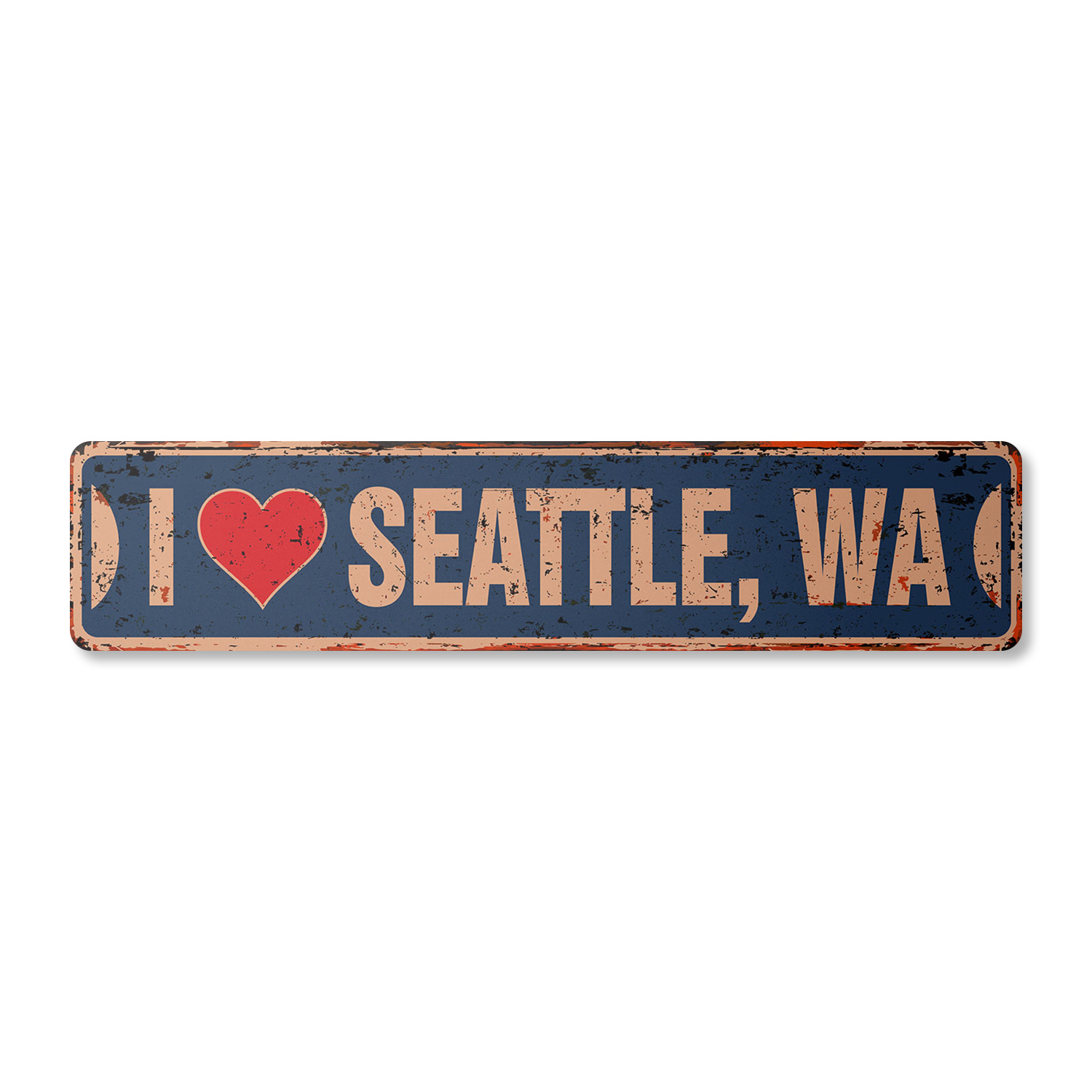 I LOVE SEATTLE WASHINGTON Vintage Street Sign wa city state us