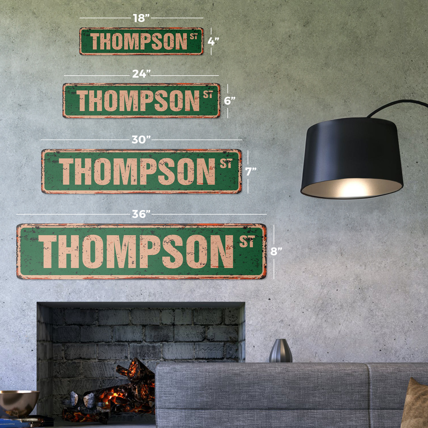 THOMPSON Vintage Street Sign Childrens Name Room Metal Sign | eBay