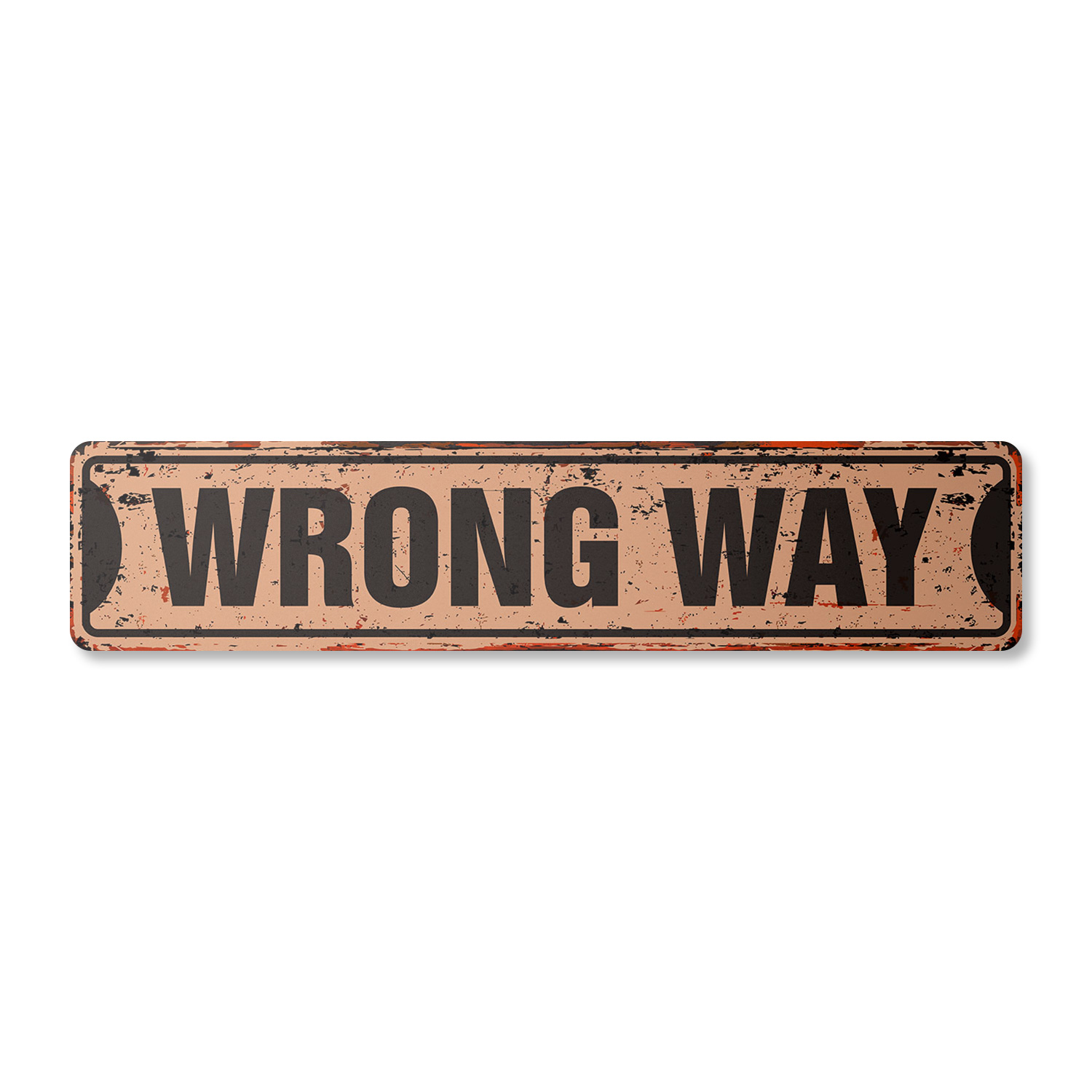 USAストリート看板　WRONG WAY USAストリート看板 WRONG WAY アンティーク雑貨