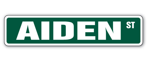AIDEN Street Sign Childrens Name Room Metal Sign Decal - Picture 1 of 15