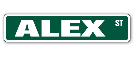 ALEX Street Sign Childrens Name Room Metal Sign Decal - Picture 1 of 14